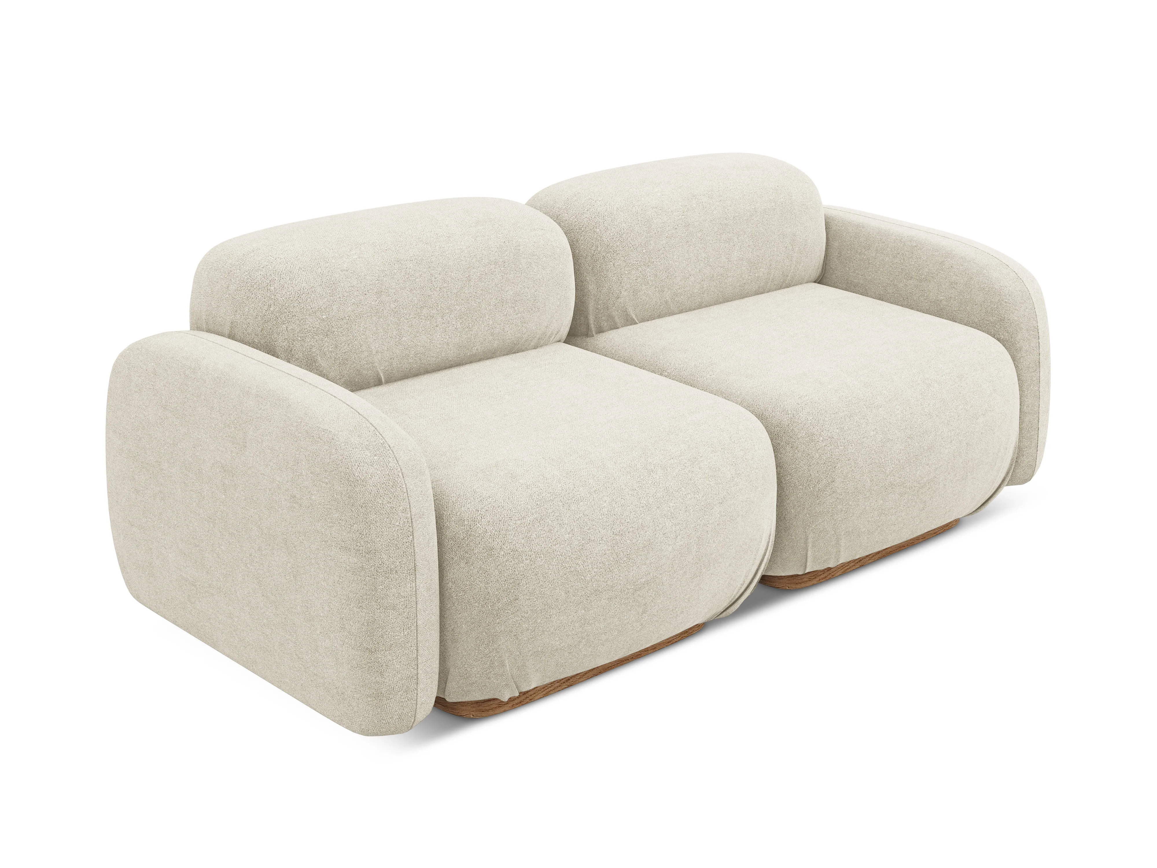 Sofa modułowa 3-osobowa AILANI jasnobeżowy boucle - Image 4