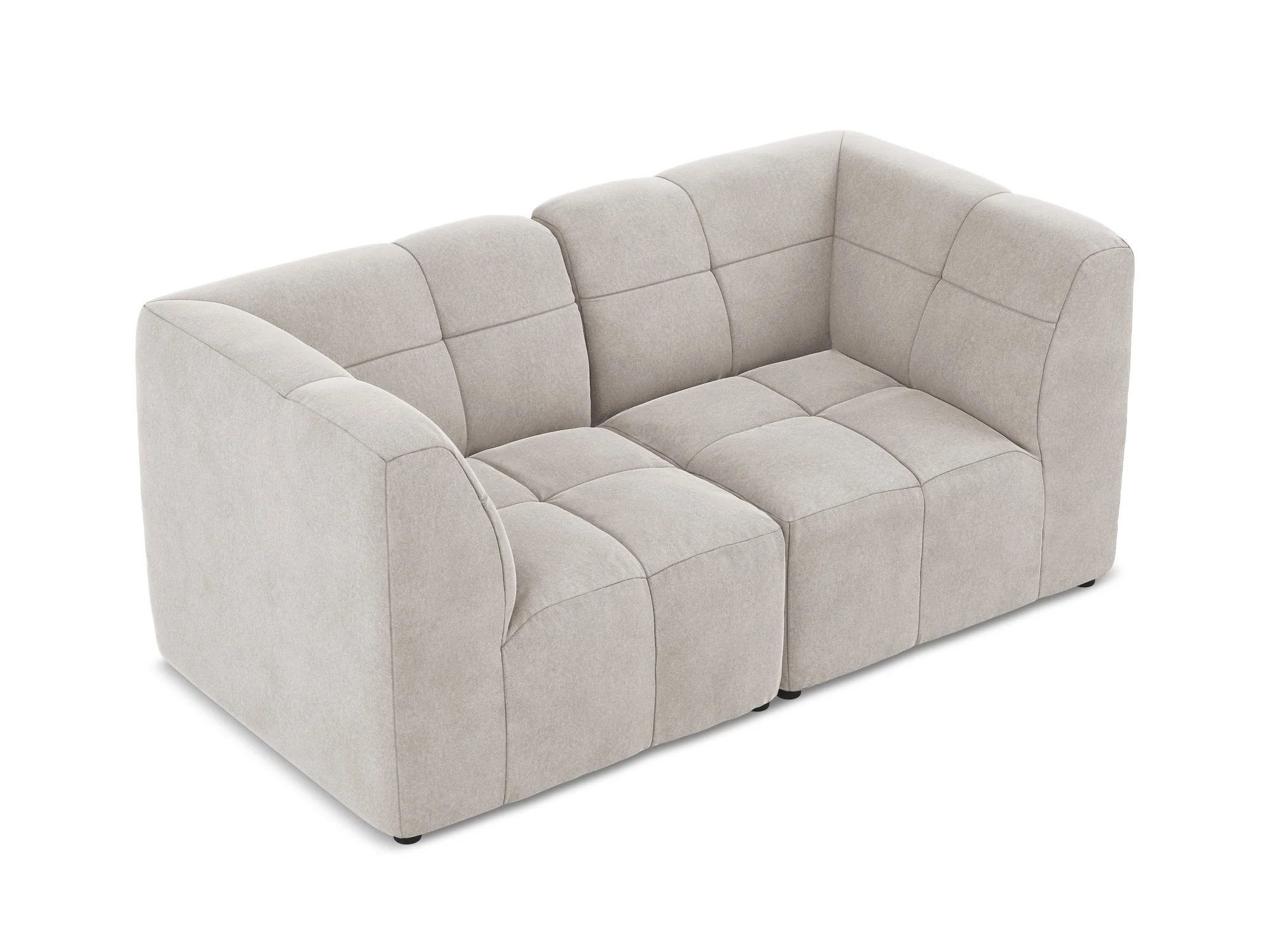 Sofa modułowa aksamitna 2-osobowa ALOHA jasnobeżowy - Image 4