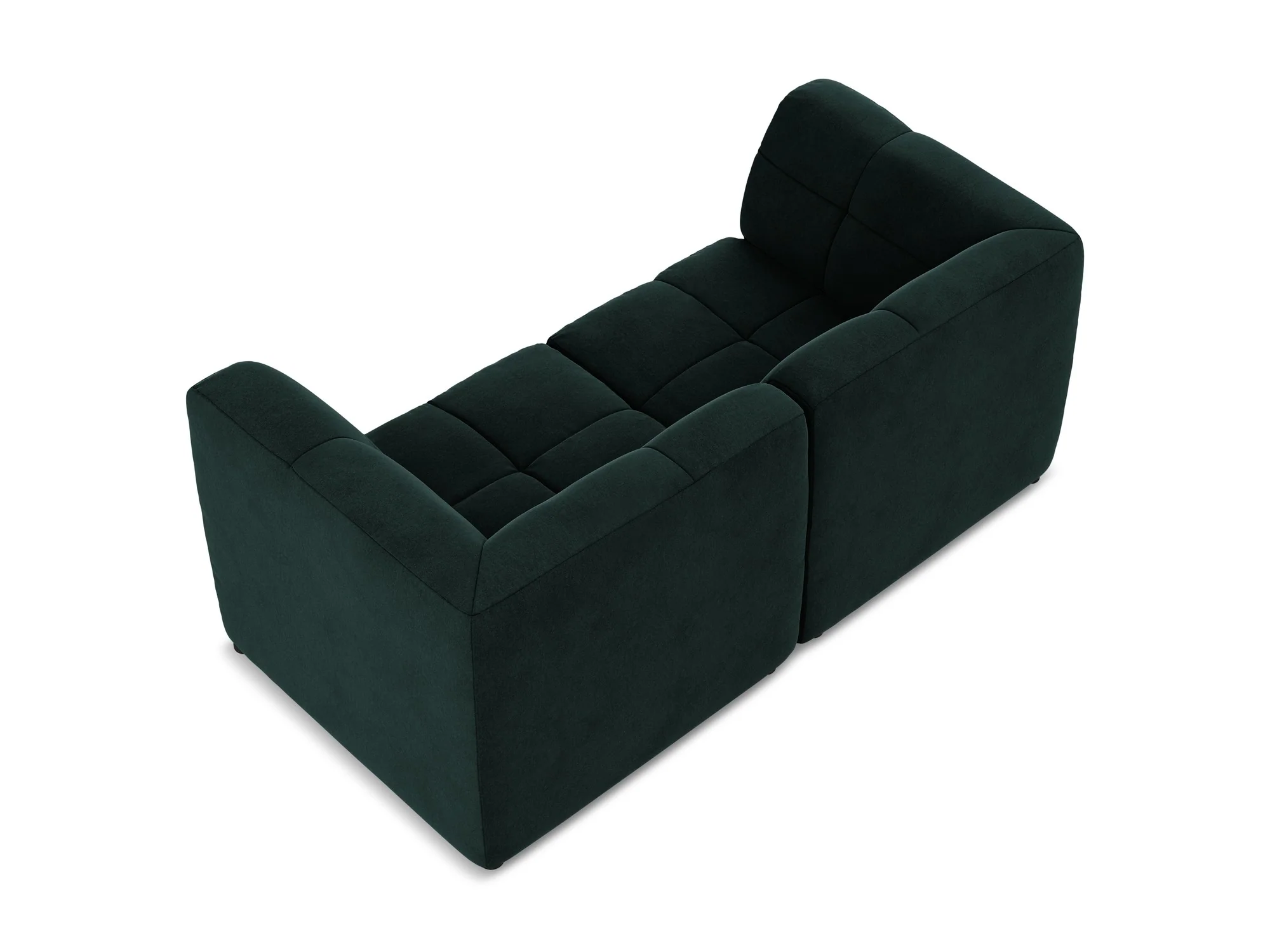 Sofa modułowa aksamitna 2-osobowa ALOHA szarozielony - Image 5