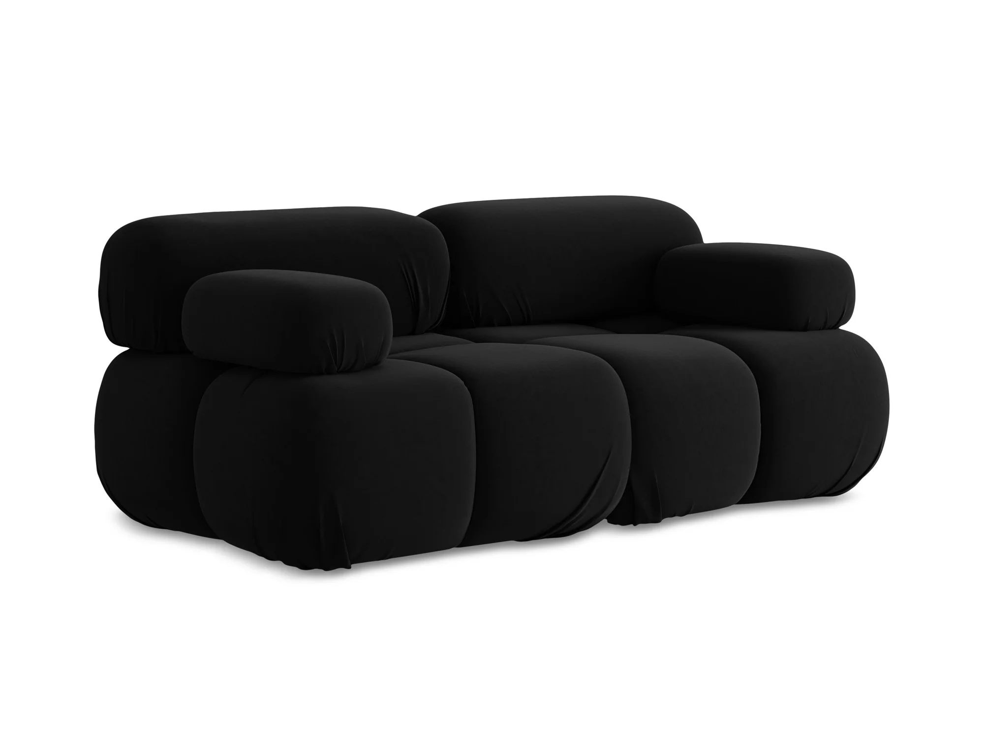 Sofa modułowa aksamitna 2-osobowa LOKUA czarny