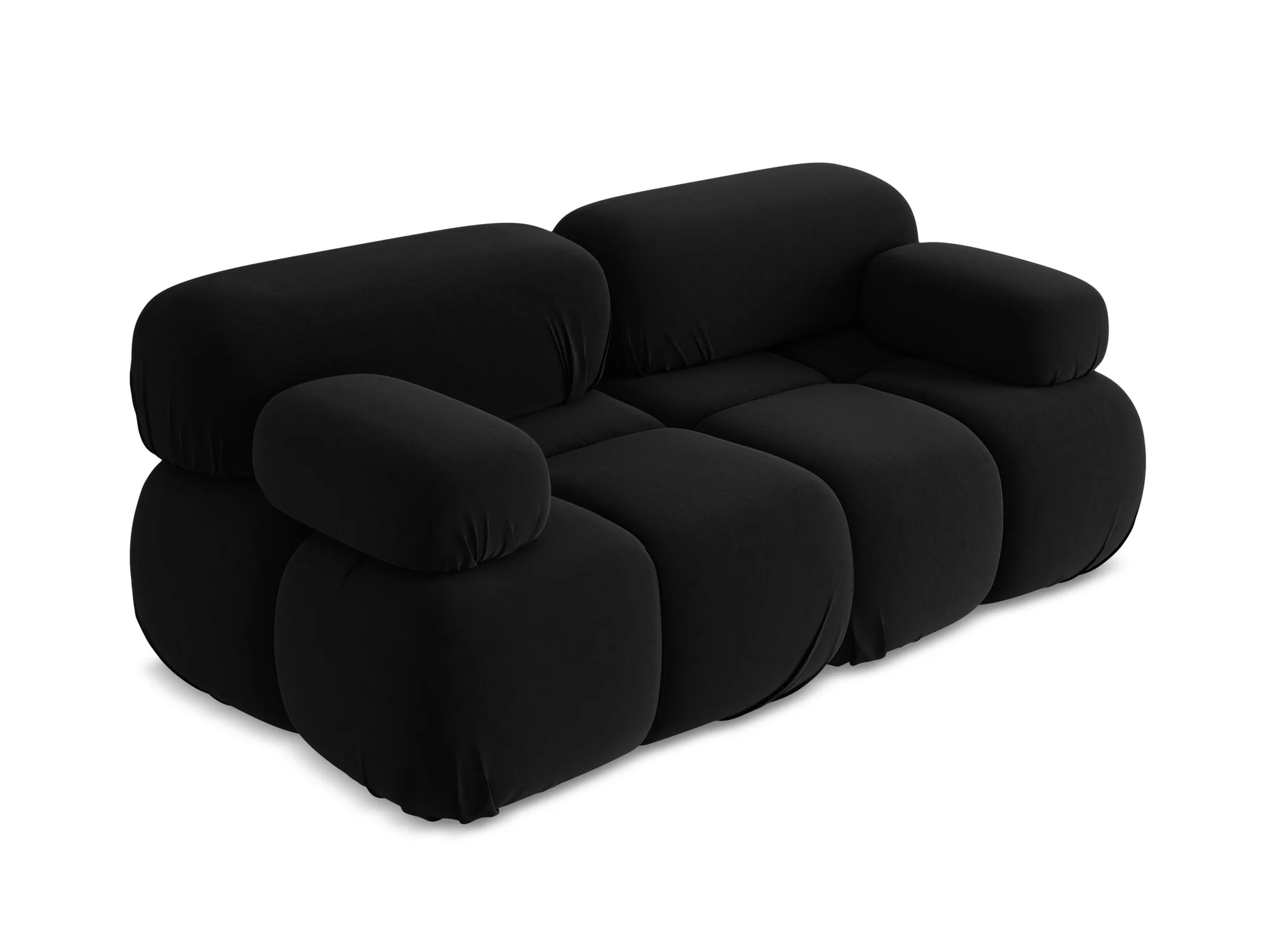 Sofa modułowa aksamitna 2-osobowa LOKUA czarny - Image 4