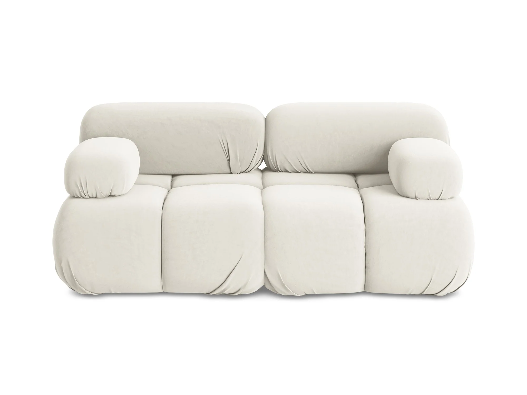 Sofa modułowa aksamitna 2-osobowa LOKUA jasnobeżowy - Image 3