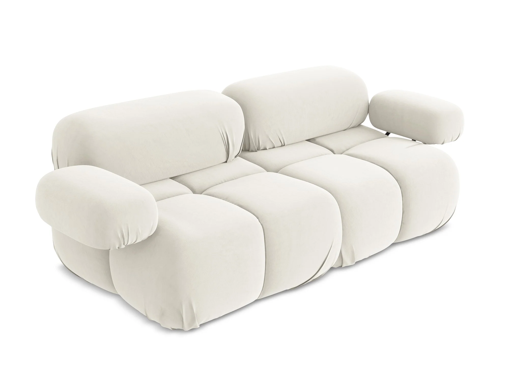 Sofa modułowa aksamitna 2-osobowa LOKUA jasnobeżowy - Image 5
