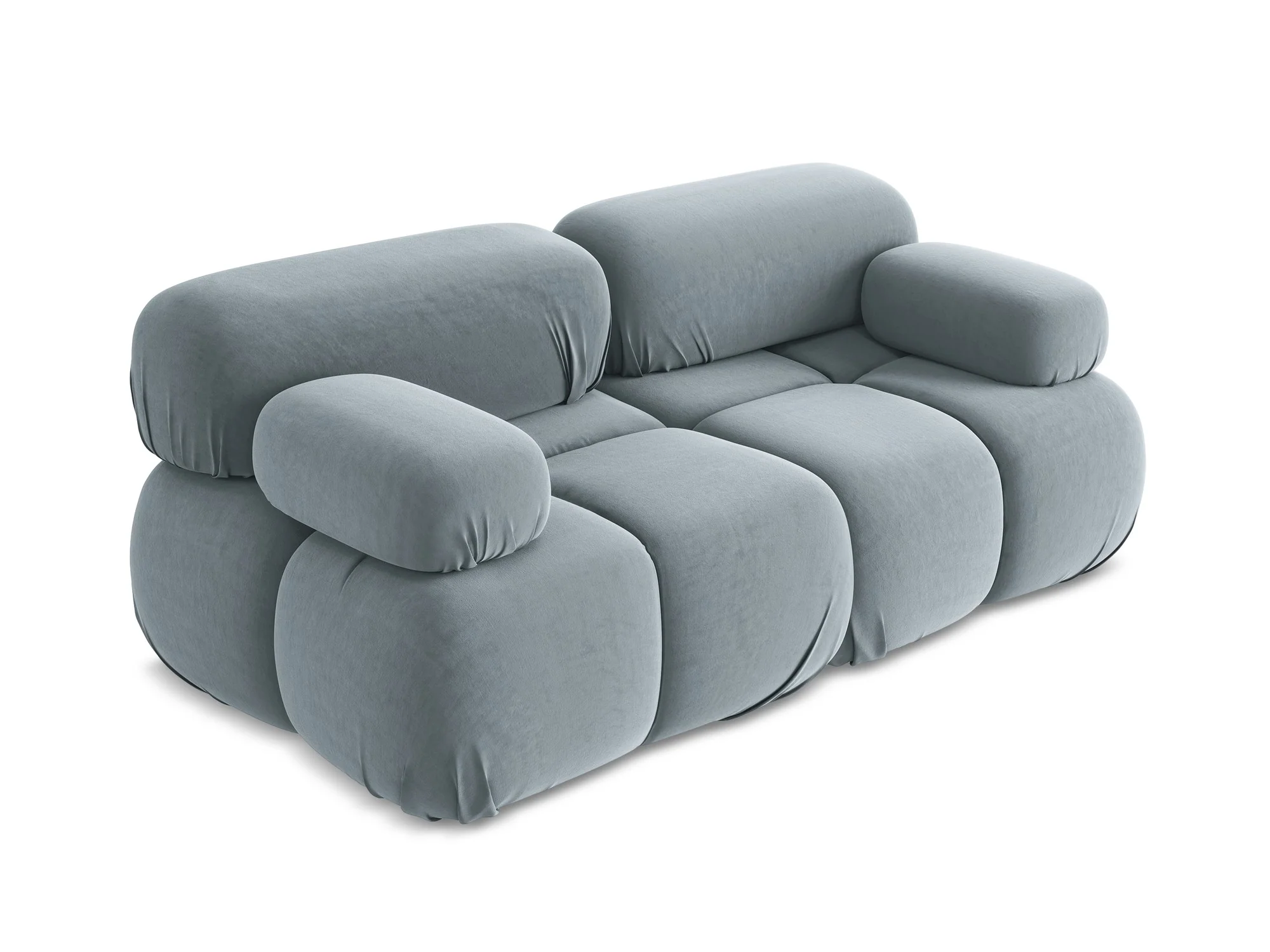 Sofa modułowa aksamitna 2-osobowa LOKUA jasnoniebieski - Image 4