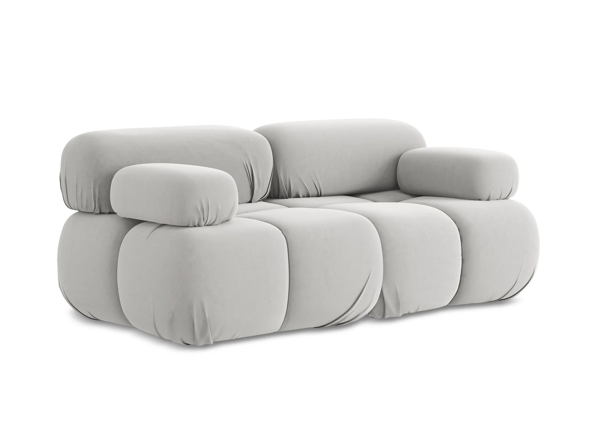 Sofa modułowa aksamitna 2-osobowa LOKUA srebrny