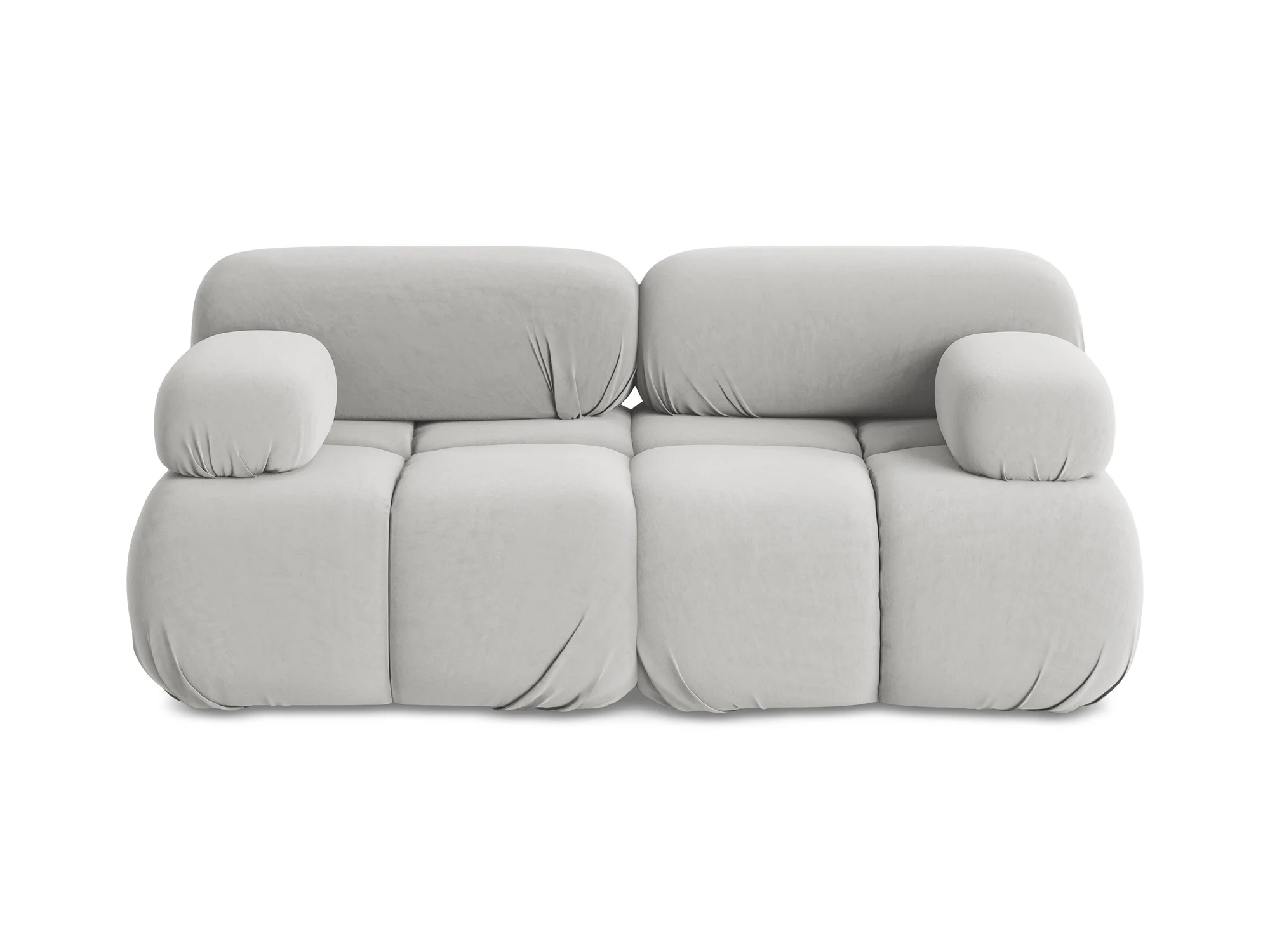 Sofa modułowa aksamitna 2-osobowa LOKUA srebrny - Image 3