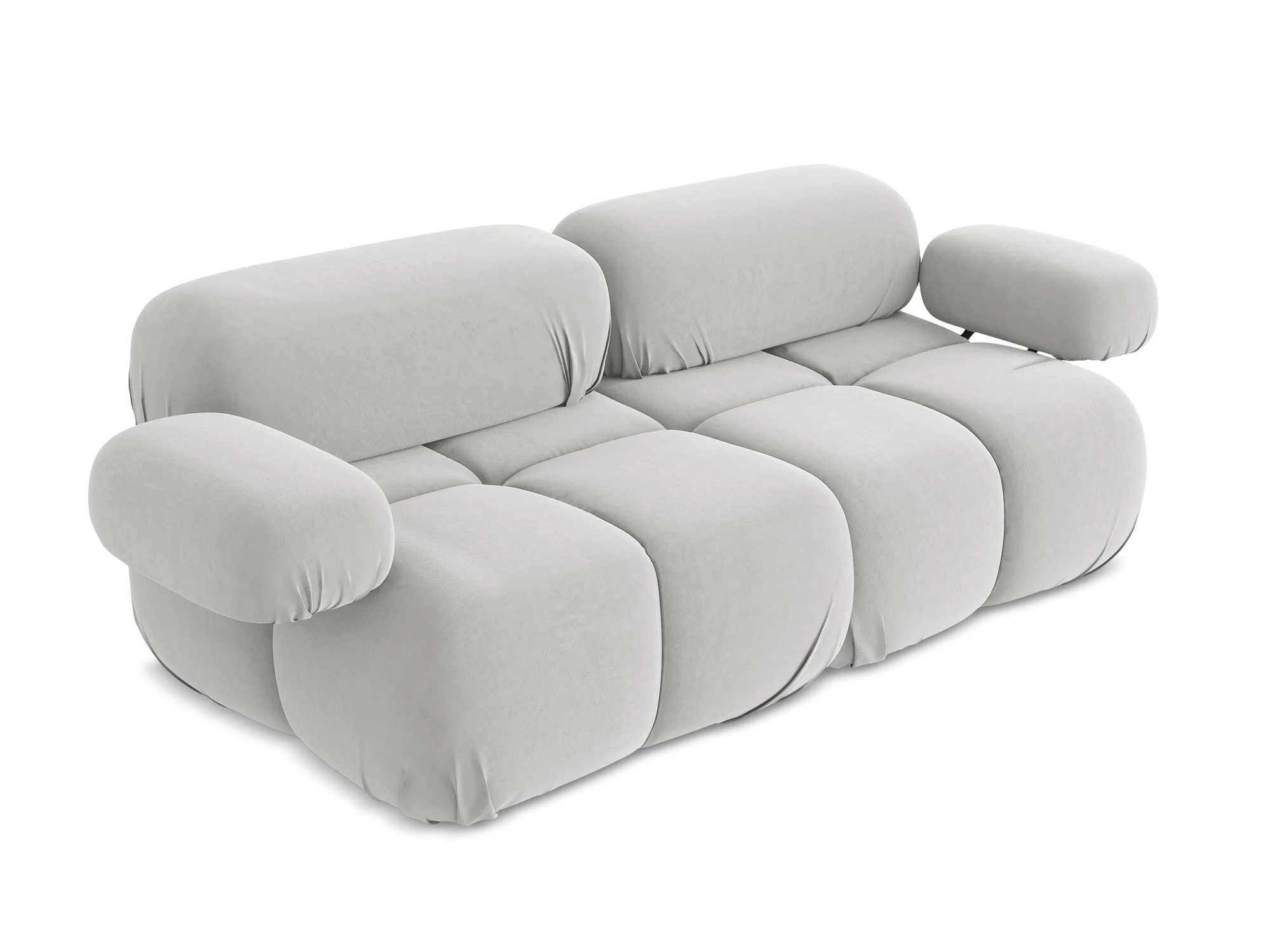 Sofa modułowa aksamitna 2-osobowa LOKUA srebrny - Image 5
