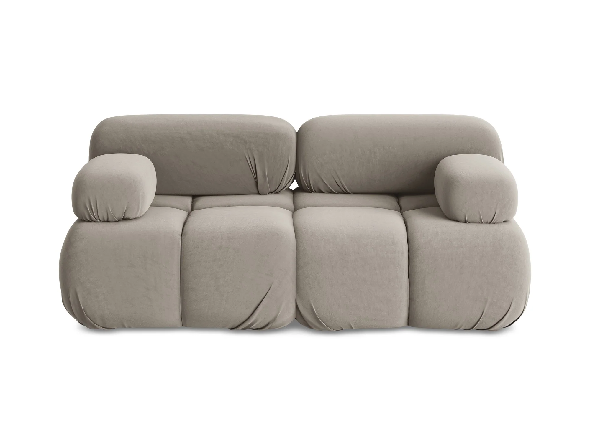 Sofa modułowa aksamitna 2-osobowa LOKUA taupe - Image 3