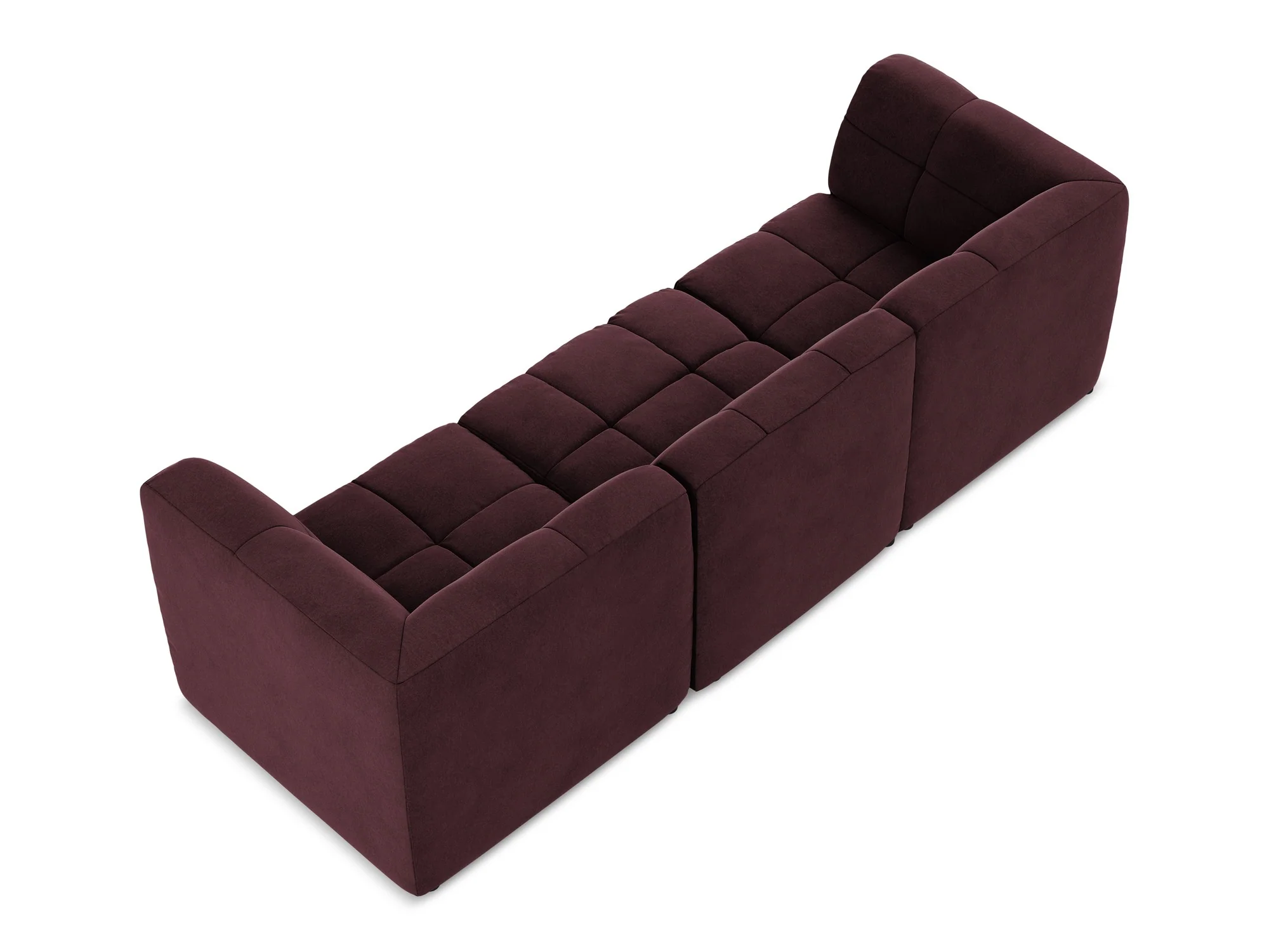 Sofa modułowa aksamitna 3-osobowa ALOHA burgundowy - Image 5
