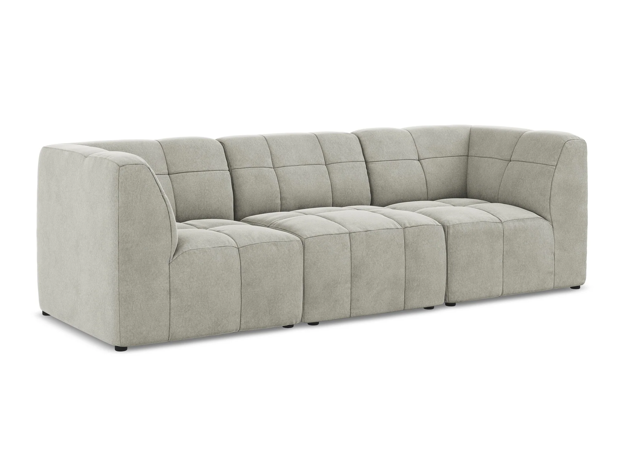 Sofa modułowa aksamitna 3-osobowa ALOHA jasnoszary