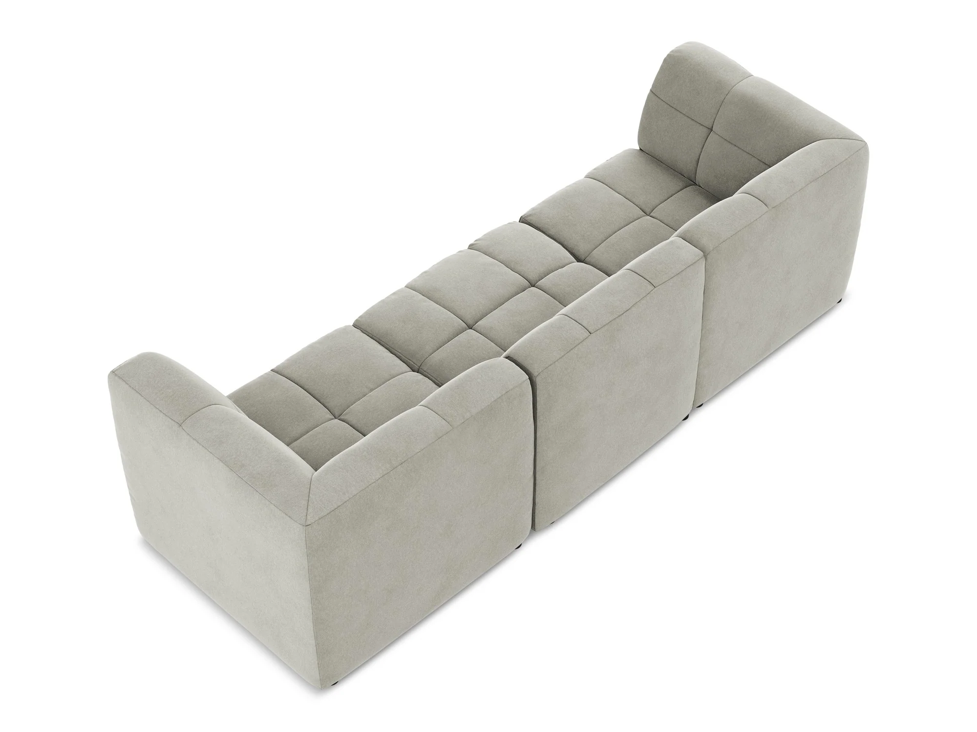 Sofa modułowa aksamitna 3-osobowa ALOHA jasnoszary - Image 5