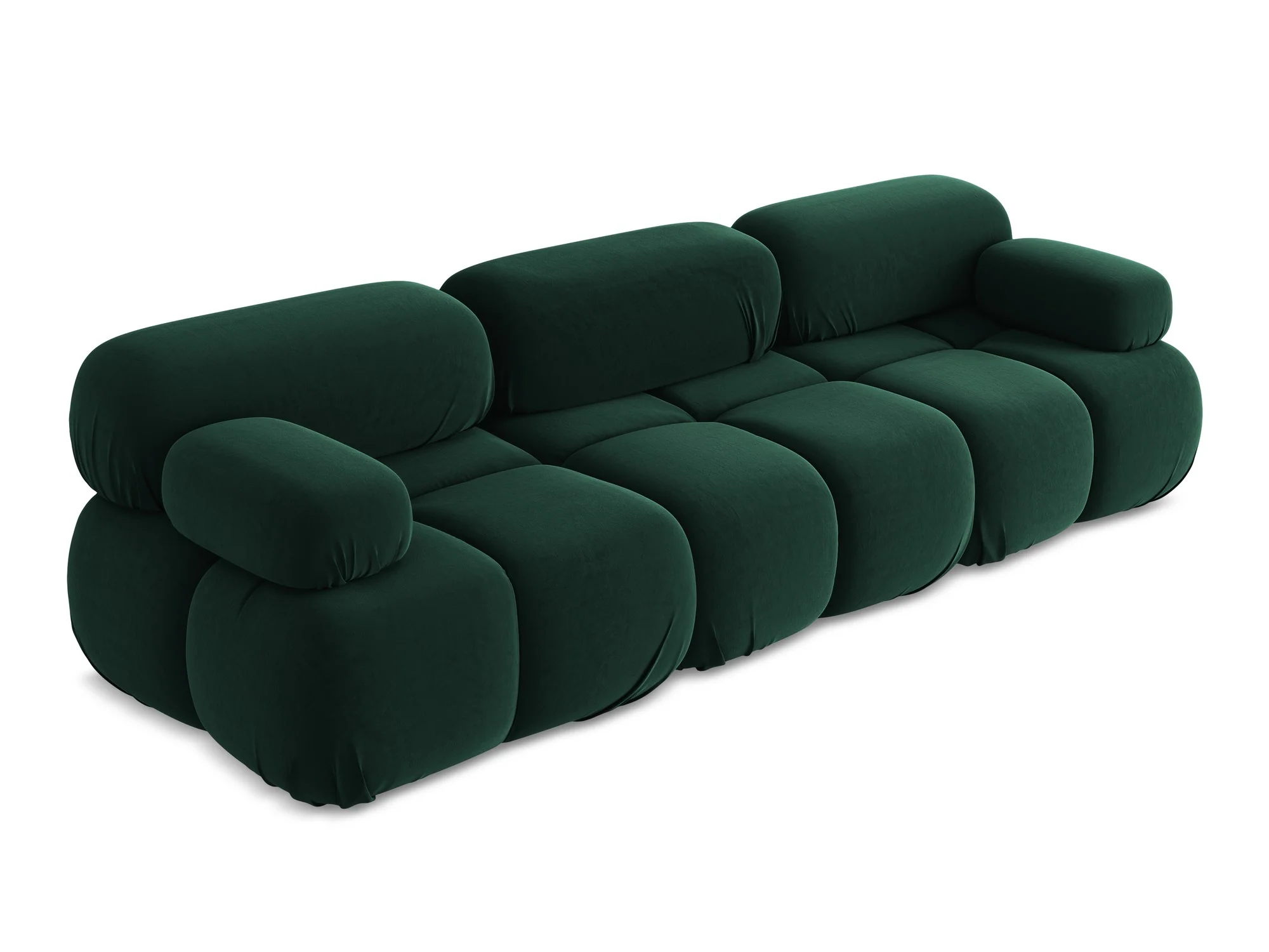 Sofa modułowa aksamitna 3-osobowa LOKUA butelkowa zieleń - Image 4