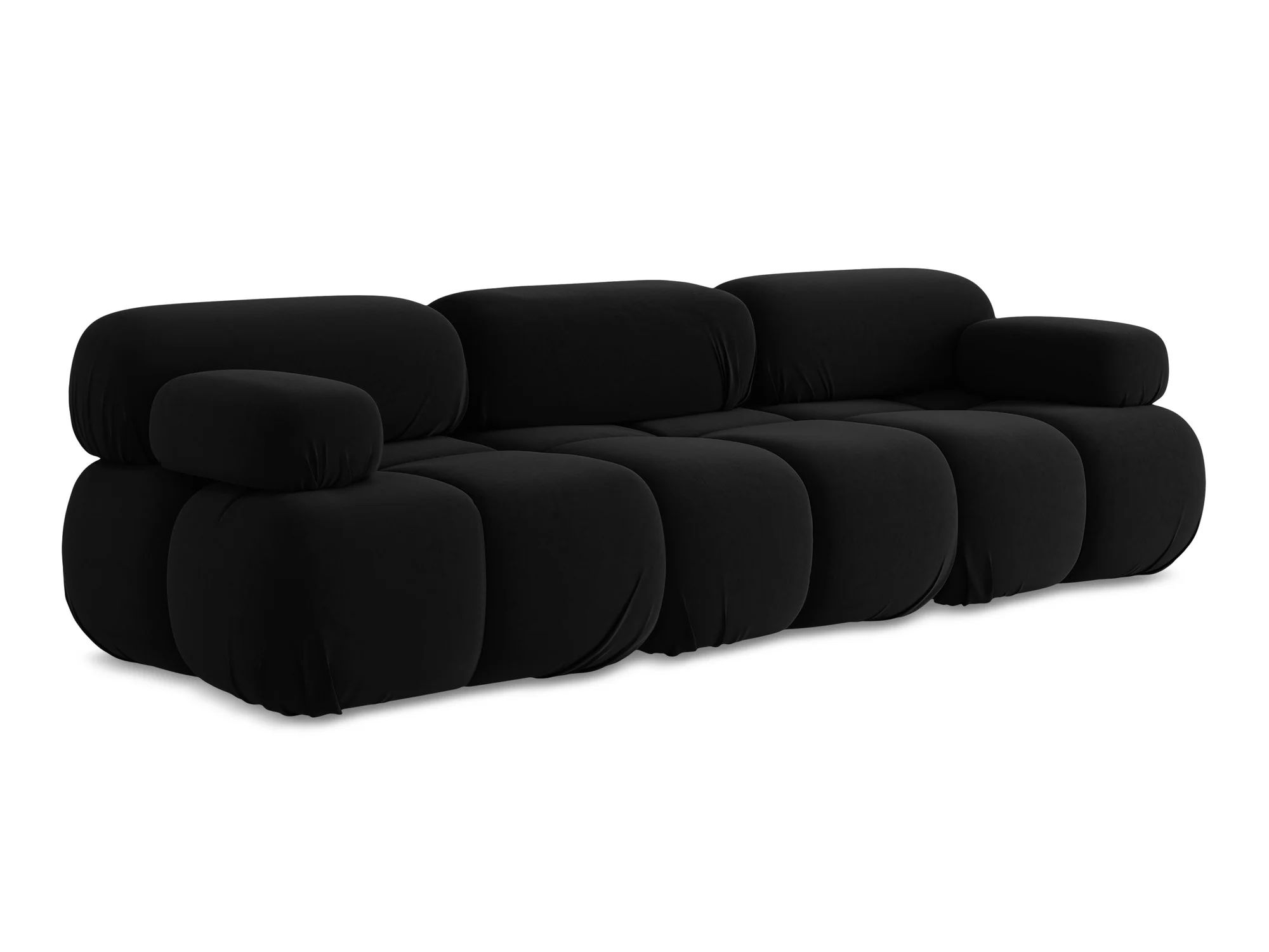 Sofa modułowa aksamitna 3-osobowa LOKUA czarny