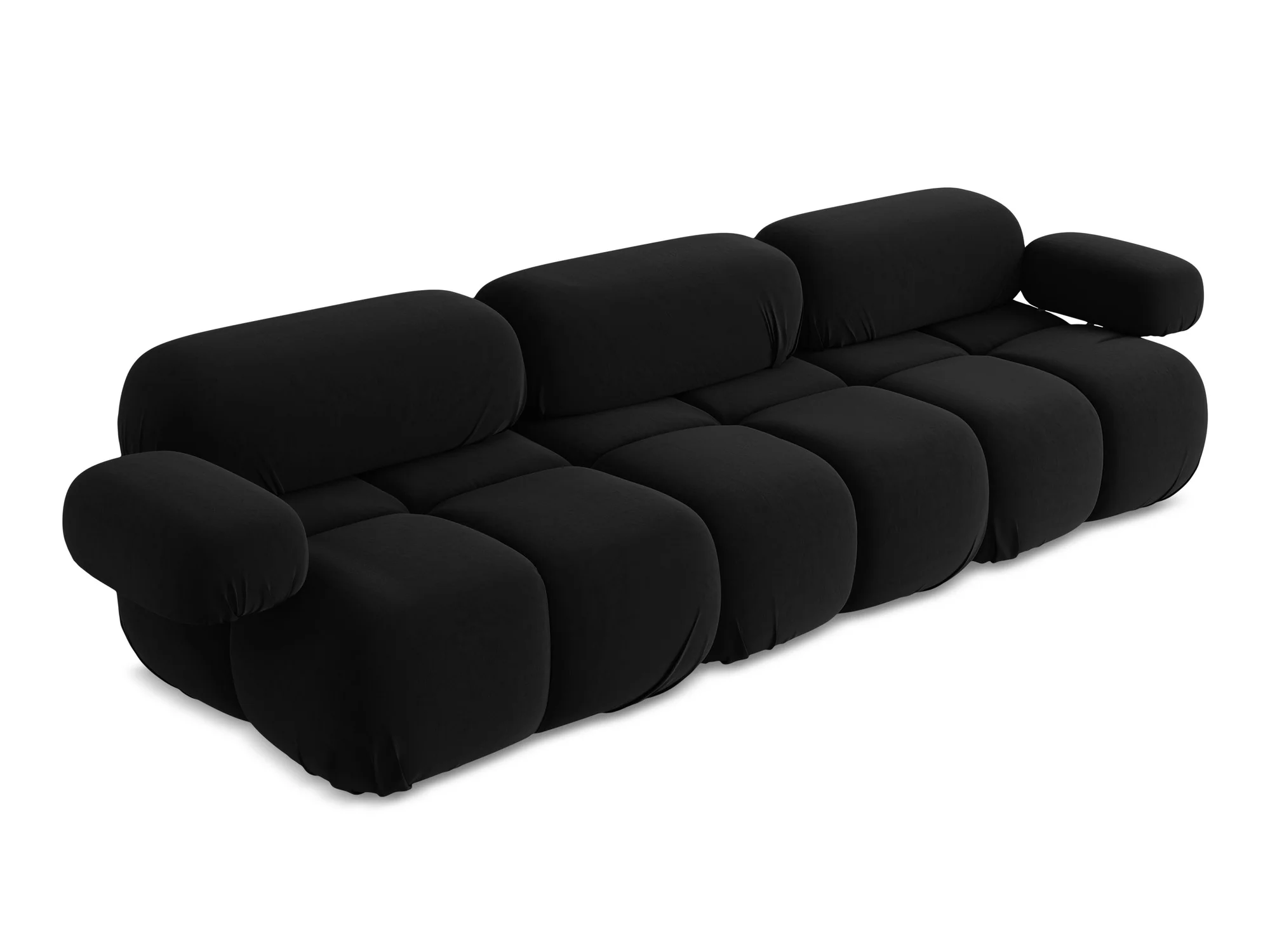 Sofa modułowa aksamitna 3-osobowa LOKUA czarny - Image 5