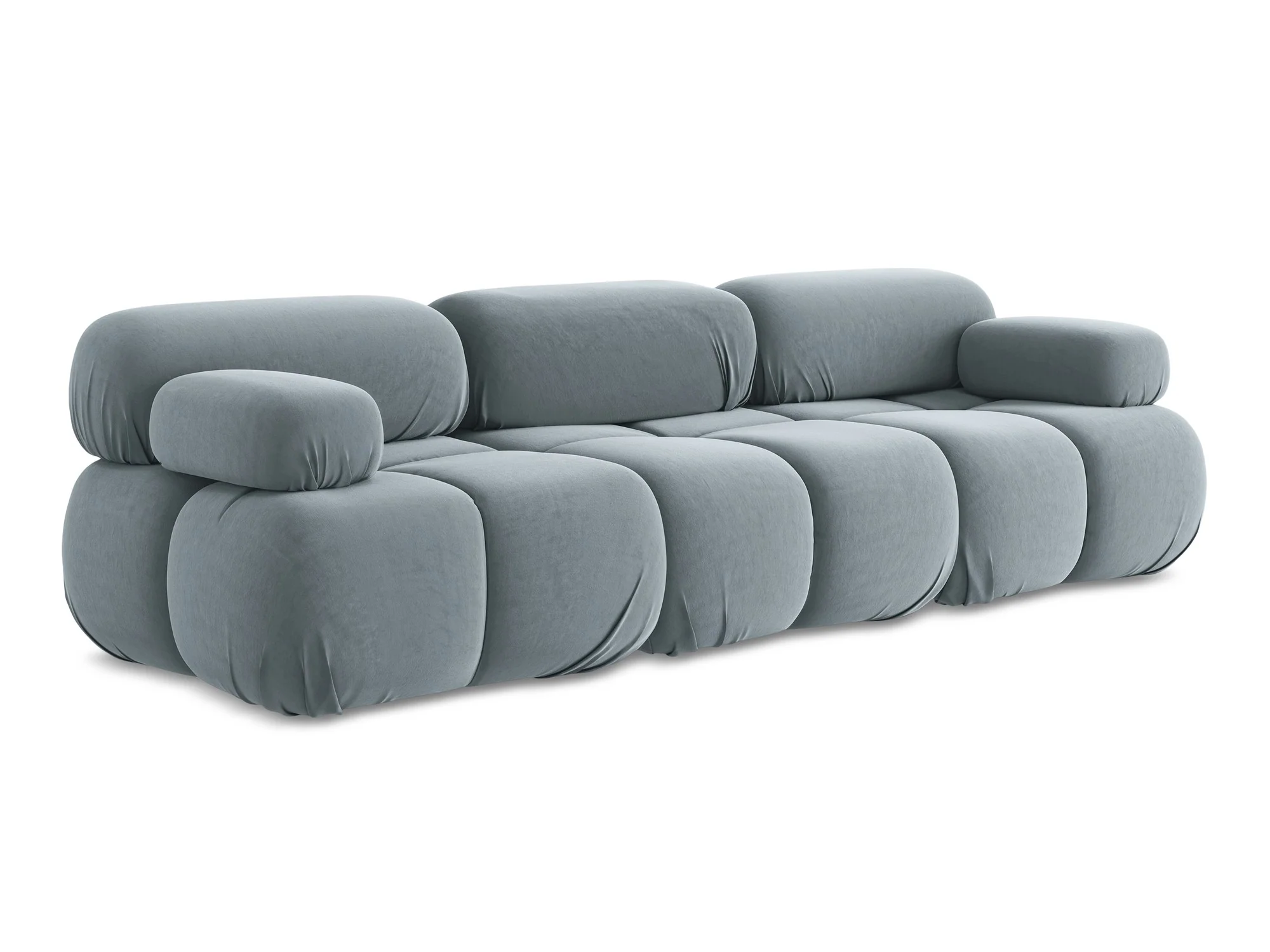 Sofa modułowa aksamitna 3-osobowa LOKUA jasnoniebieski