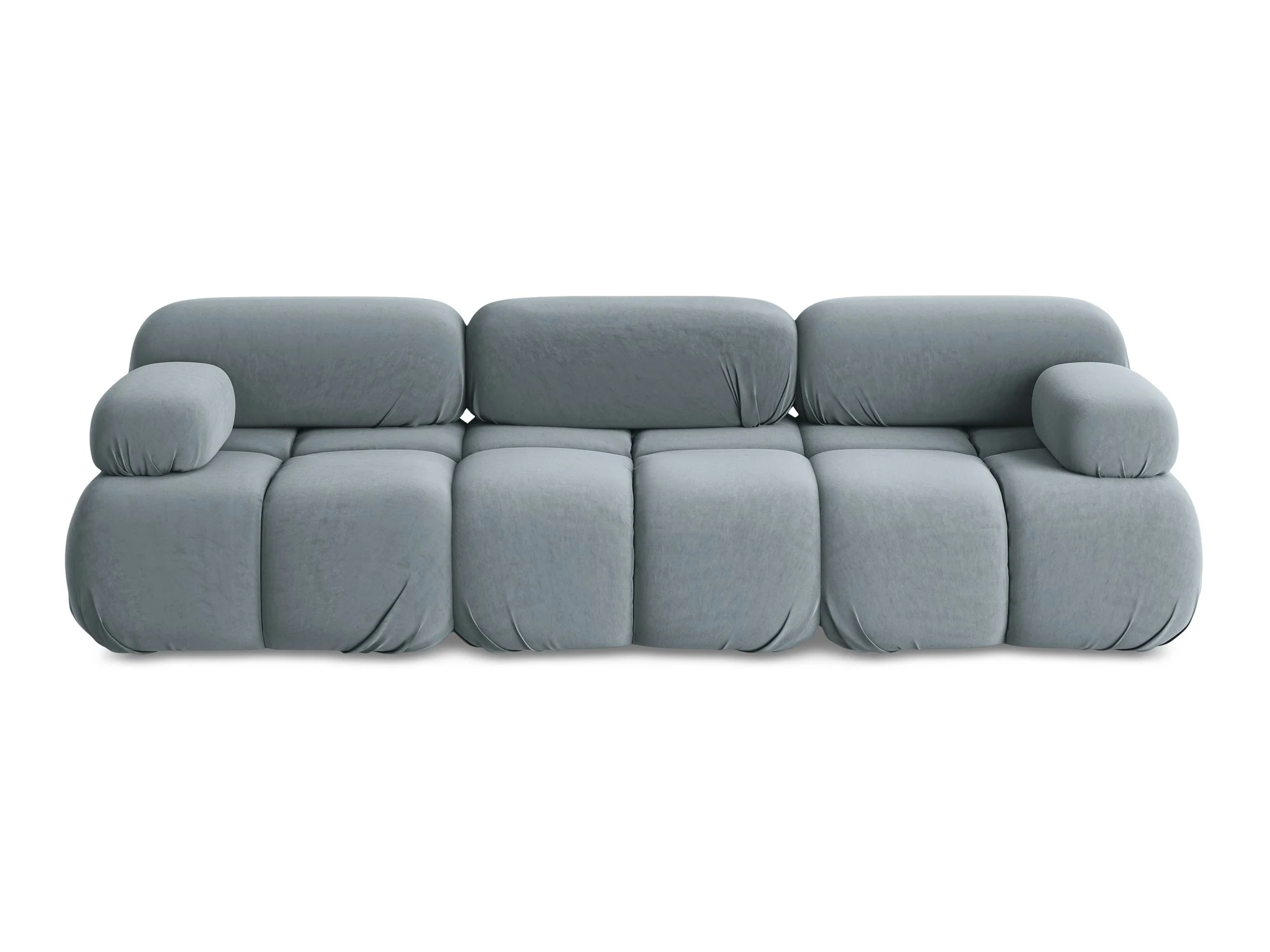 Sofa modułowa aksamitna 3-osobowa LOKUA jasnoniebieski - Image 3