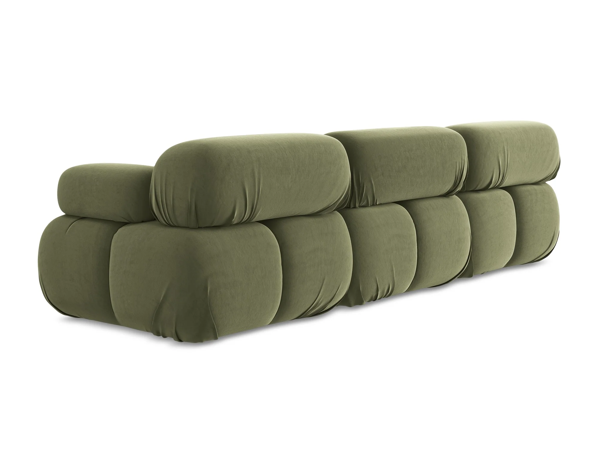 Sofa modułowa aksamitna 3-osobowa LOKUA oliwkowy - Image 6