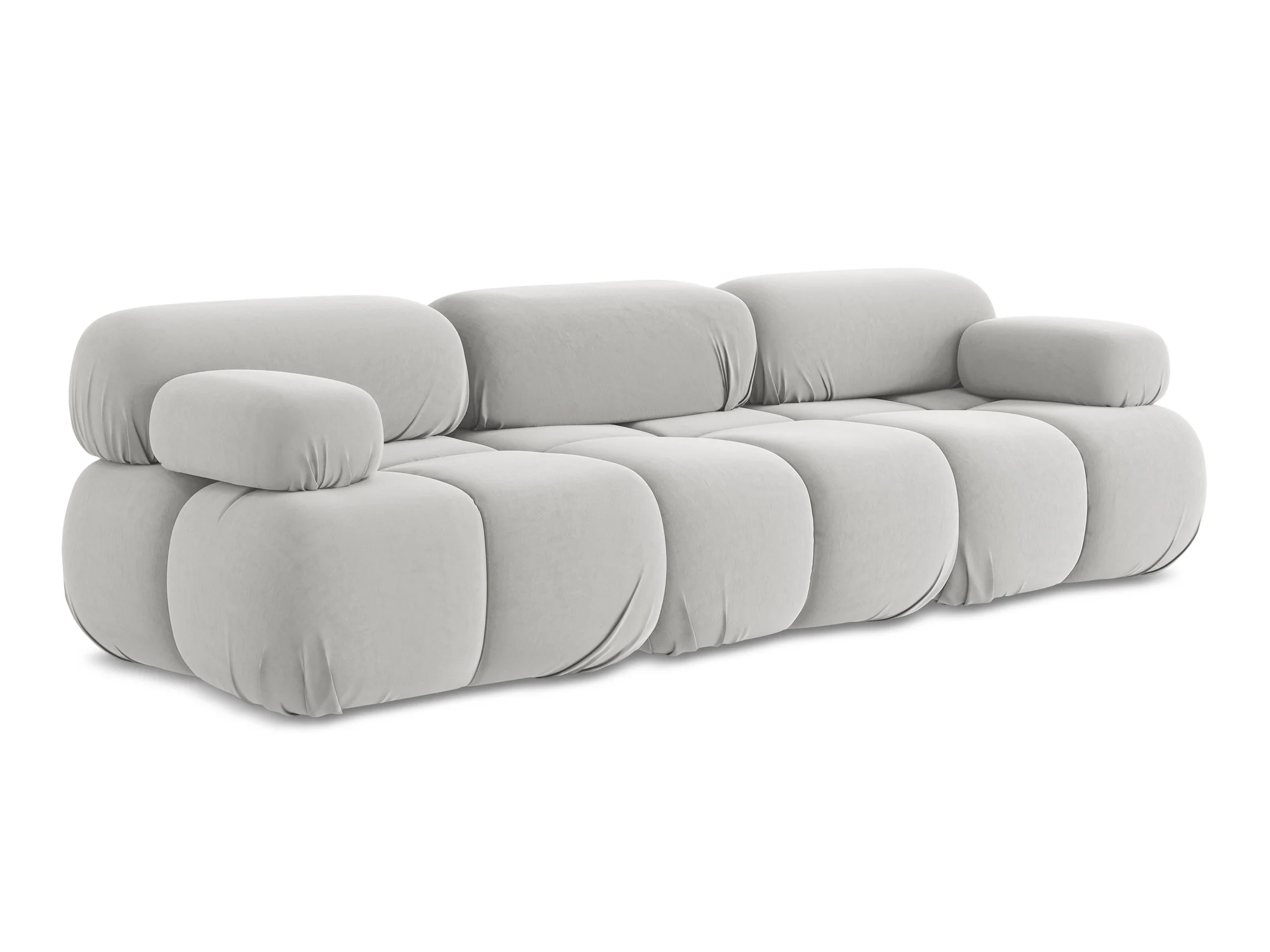 Sofa modułowa aksamitna 3-osobowa LOKUA srebrny