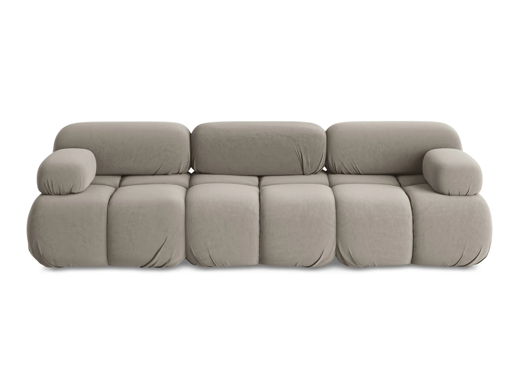 Sofa modułowa aksamitna 3-osobowa LOKUA taupe - Image 3