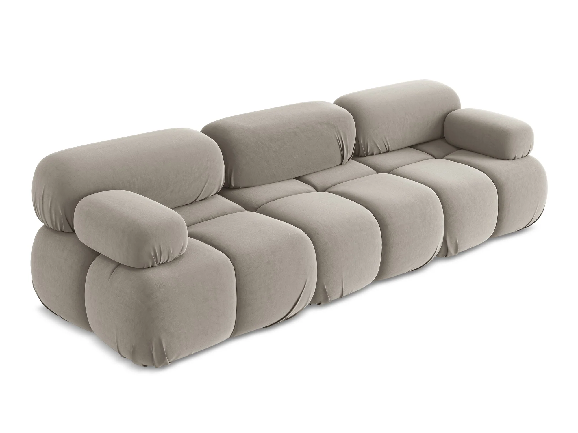 Sofa modułowa aksamitna 3-osobowa LOKUA taupe - Image 4