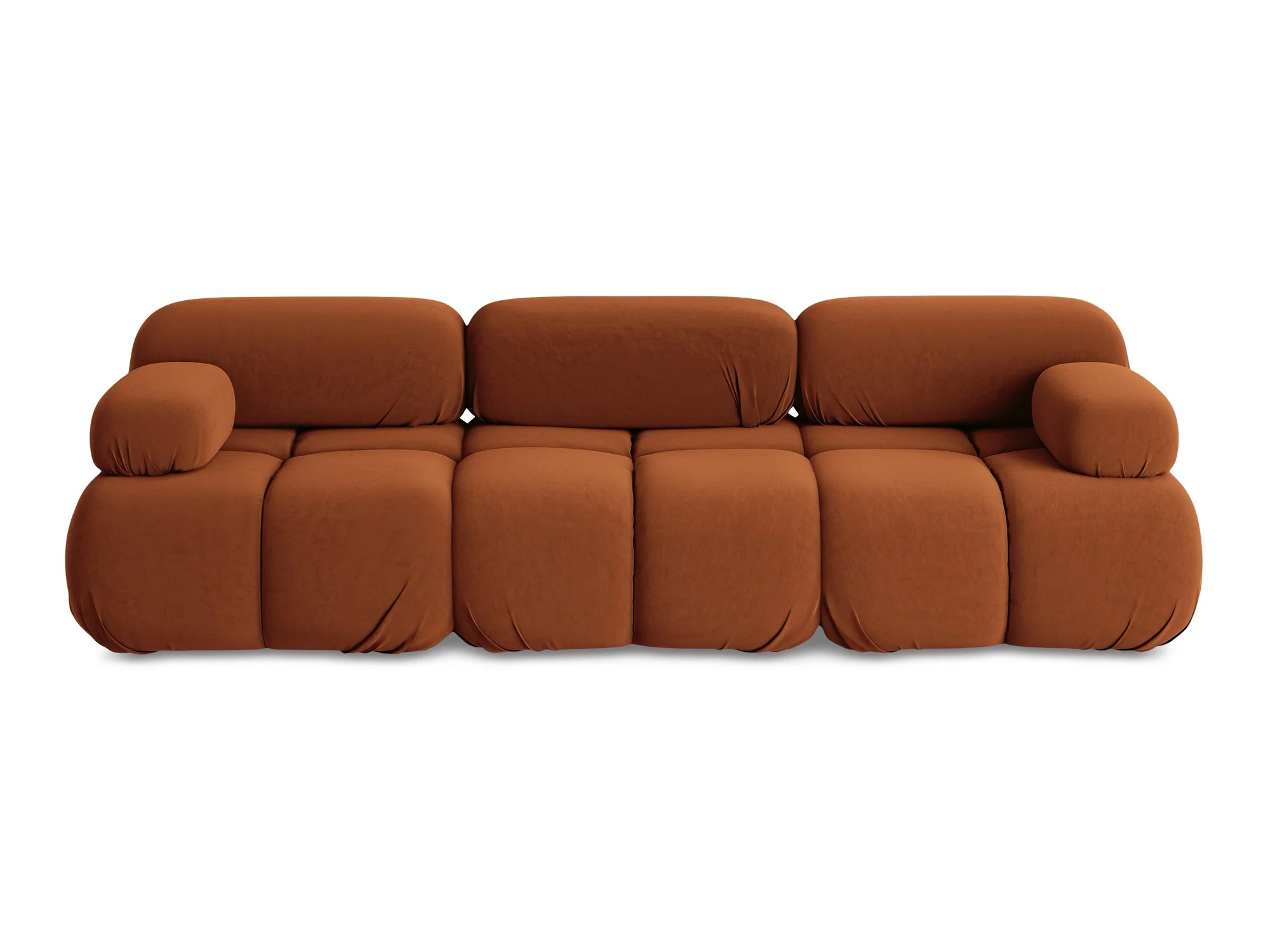 Sofa modułowa aksamitna 3-osobowa LOKUA terakota - Image 3