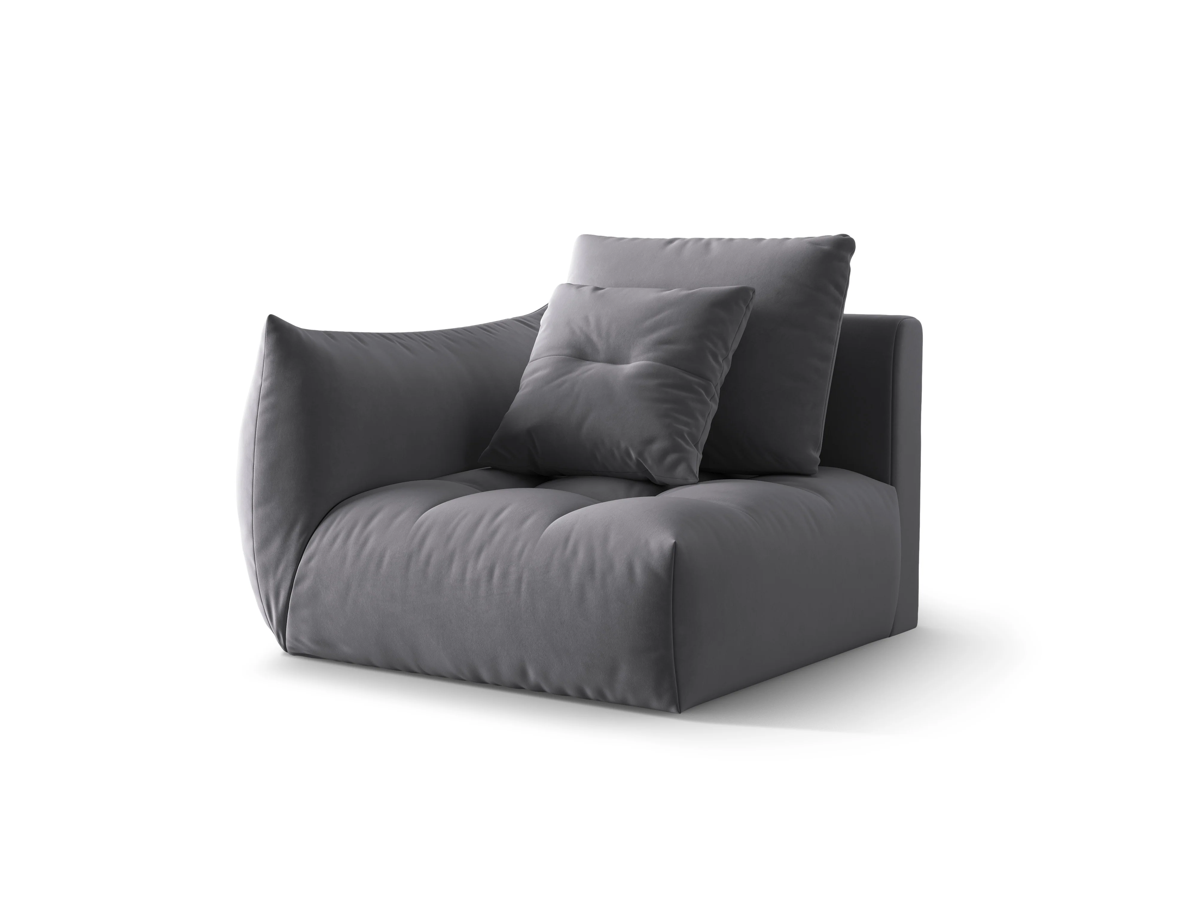Sofa modułowa aksamitna BLOOM - element lewostronny ciemnoszary - Image 3