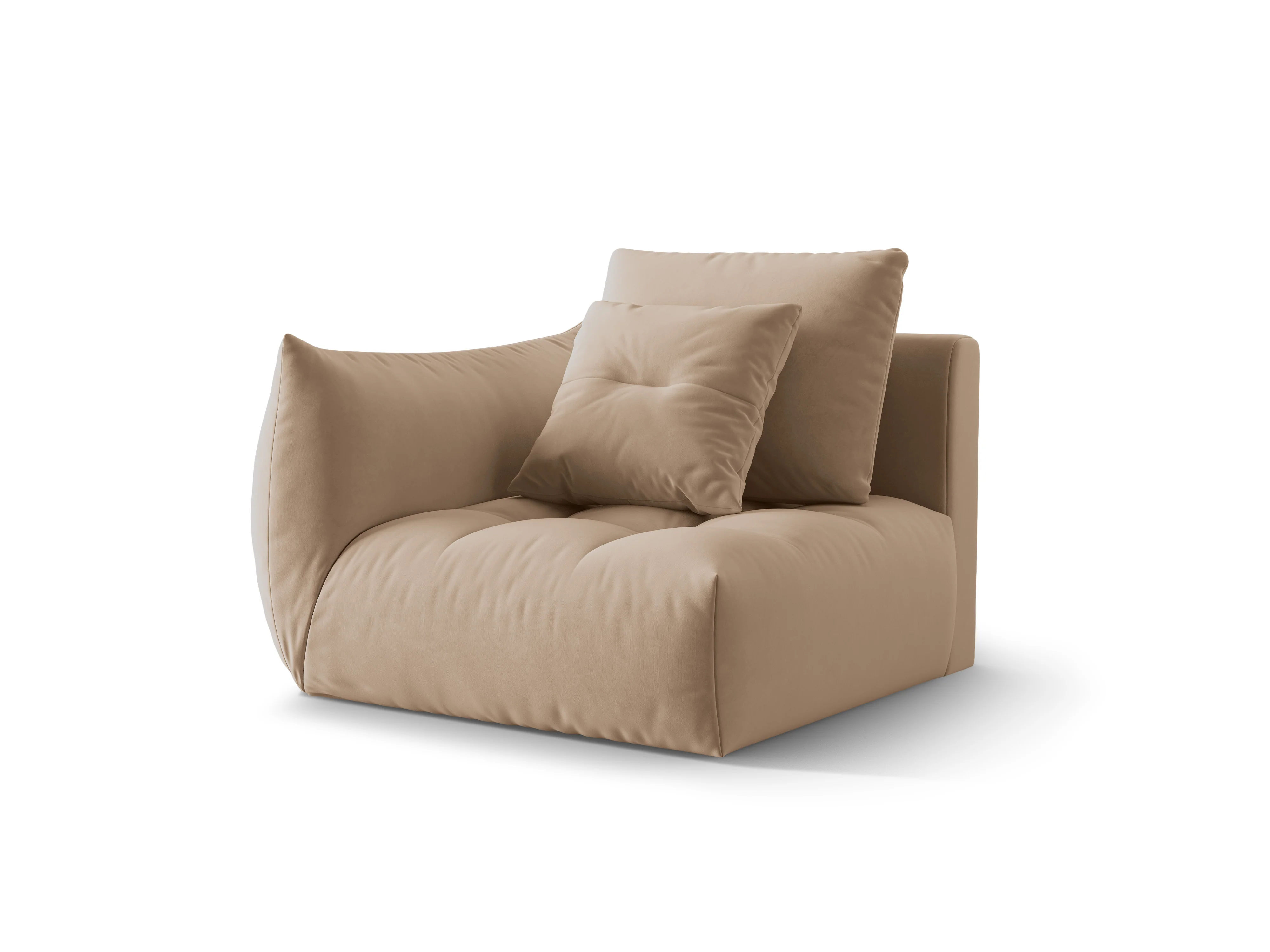 Sofa modułowa aksamitna BLOOM - element lewostronny piaskowy - Image 3