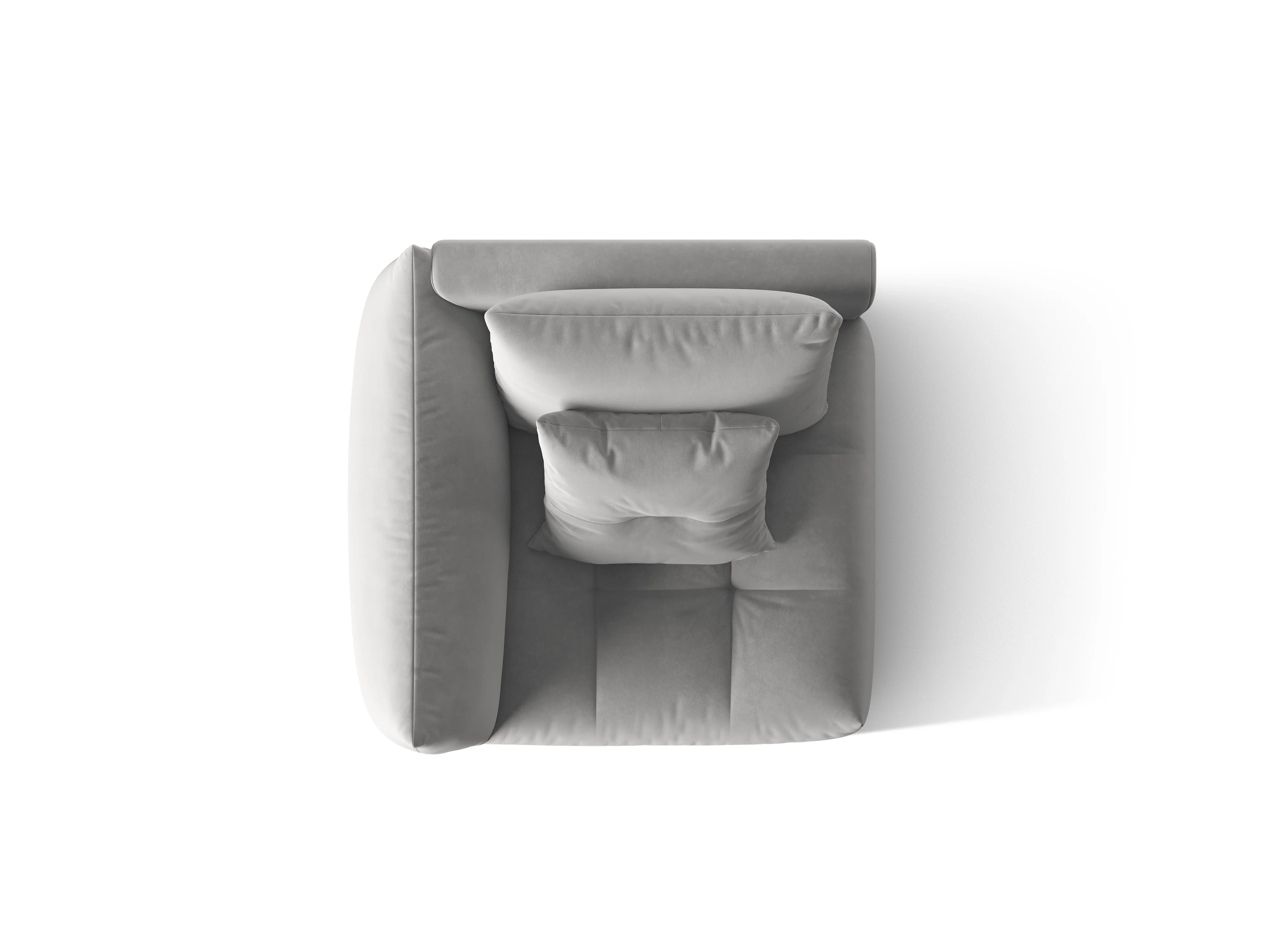 Sofa modułowa aksamitna BLOOM - element lewostronny szary - Image 4