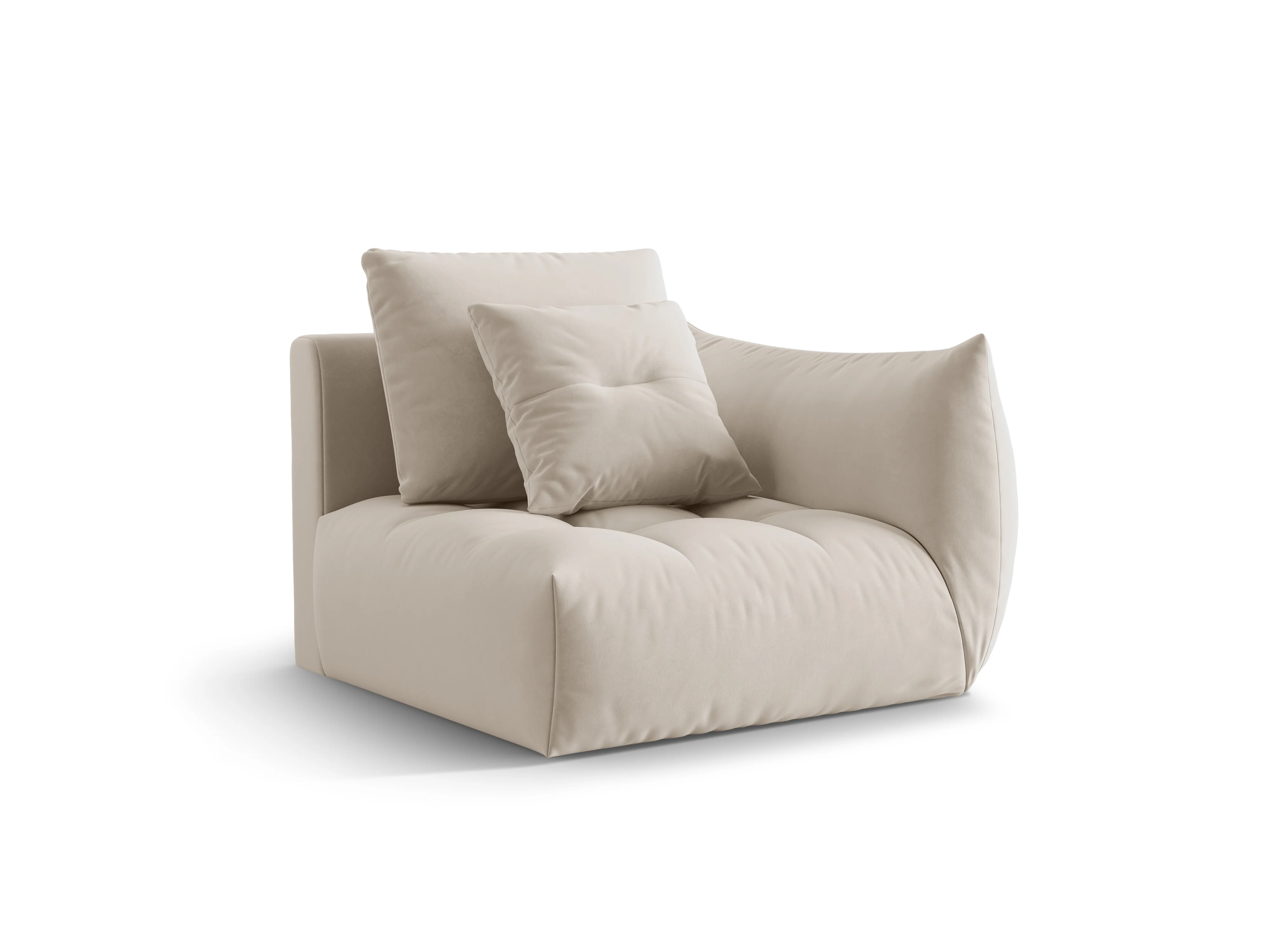Sofa modułowa aksamitna BLOOM - element prawostronny ecru - Image 3
