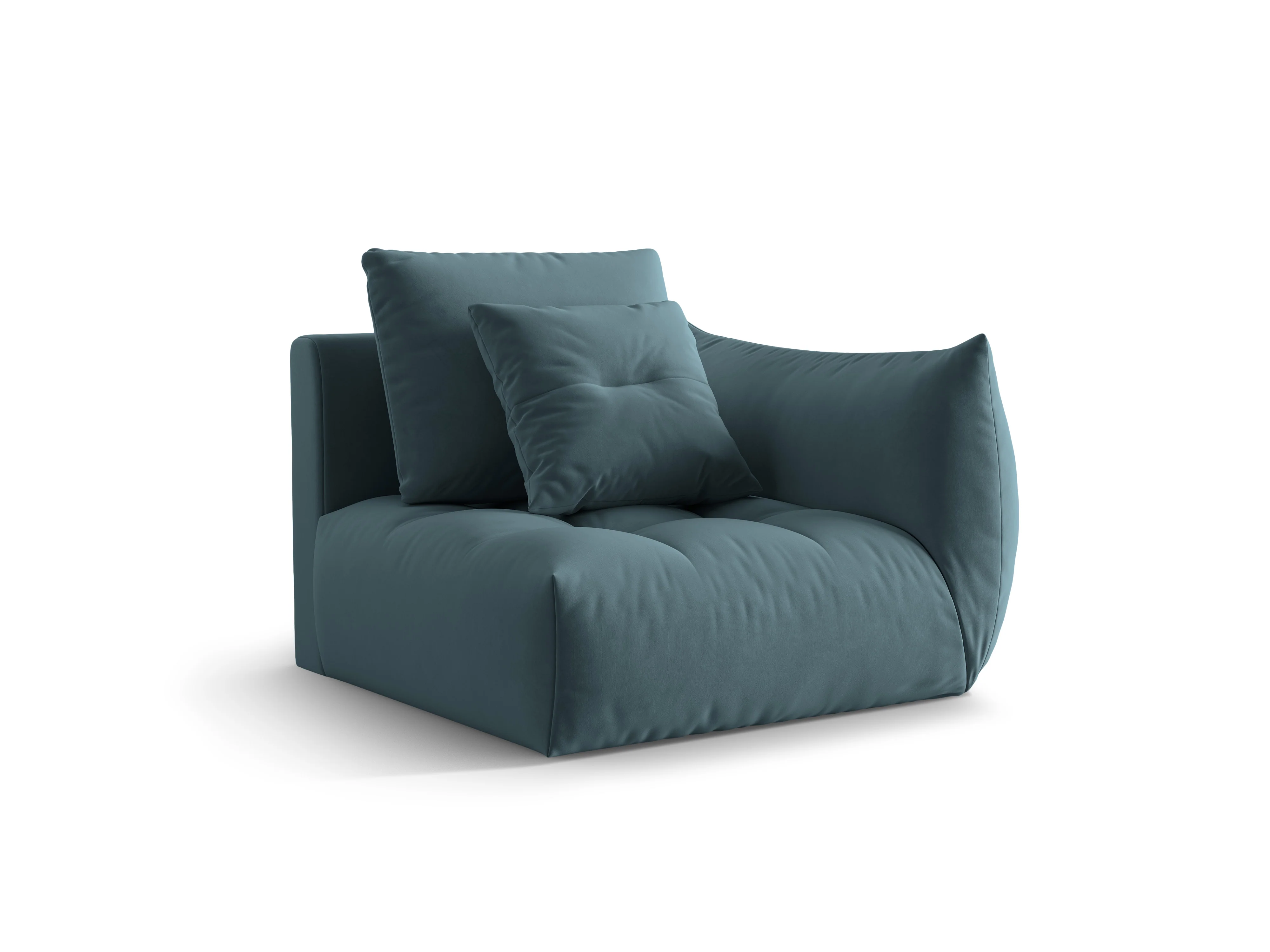 Sofa modułowa aksamitna BLOOM - element prawostronny jasnoniebieski - Image 3