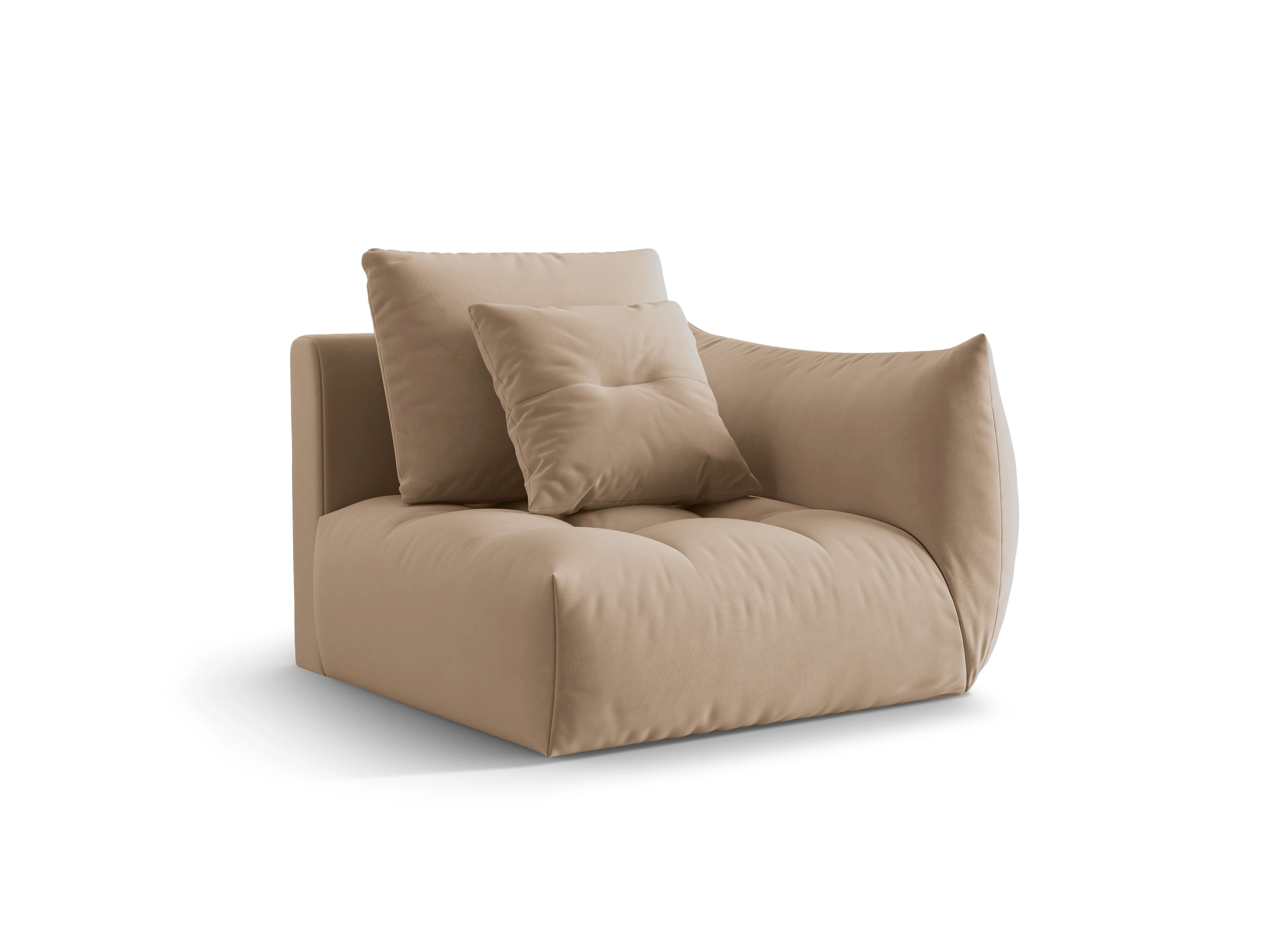 Sofa modułowa aksamitna BLOOM - element prawostronny piaskowy - Image 3