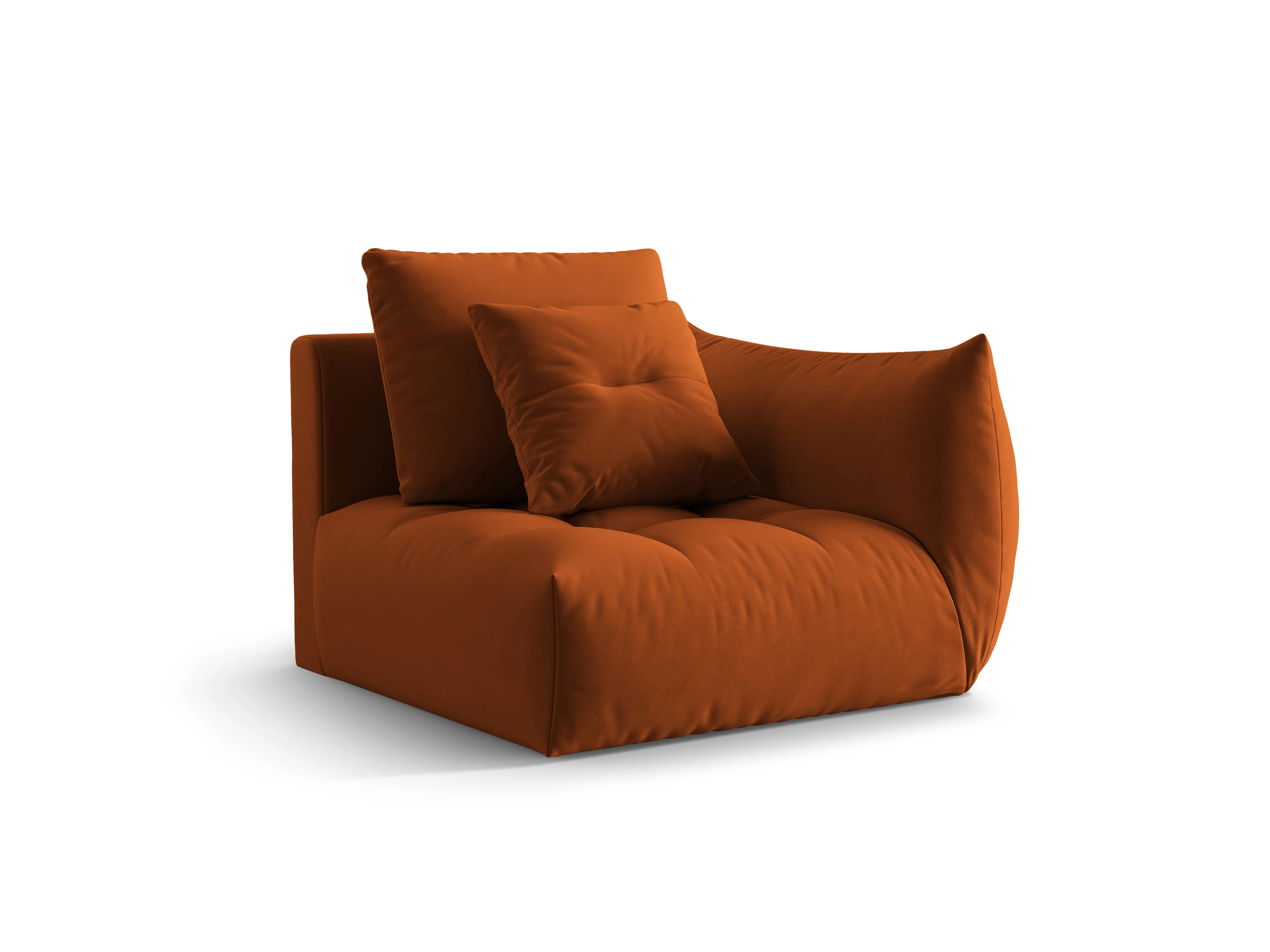 Sofa modułowa aksamitna BLOOM - element prawostronny terracotta - Image 3