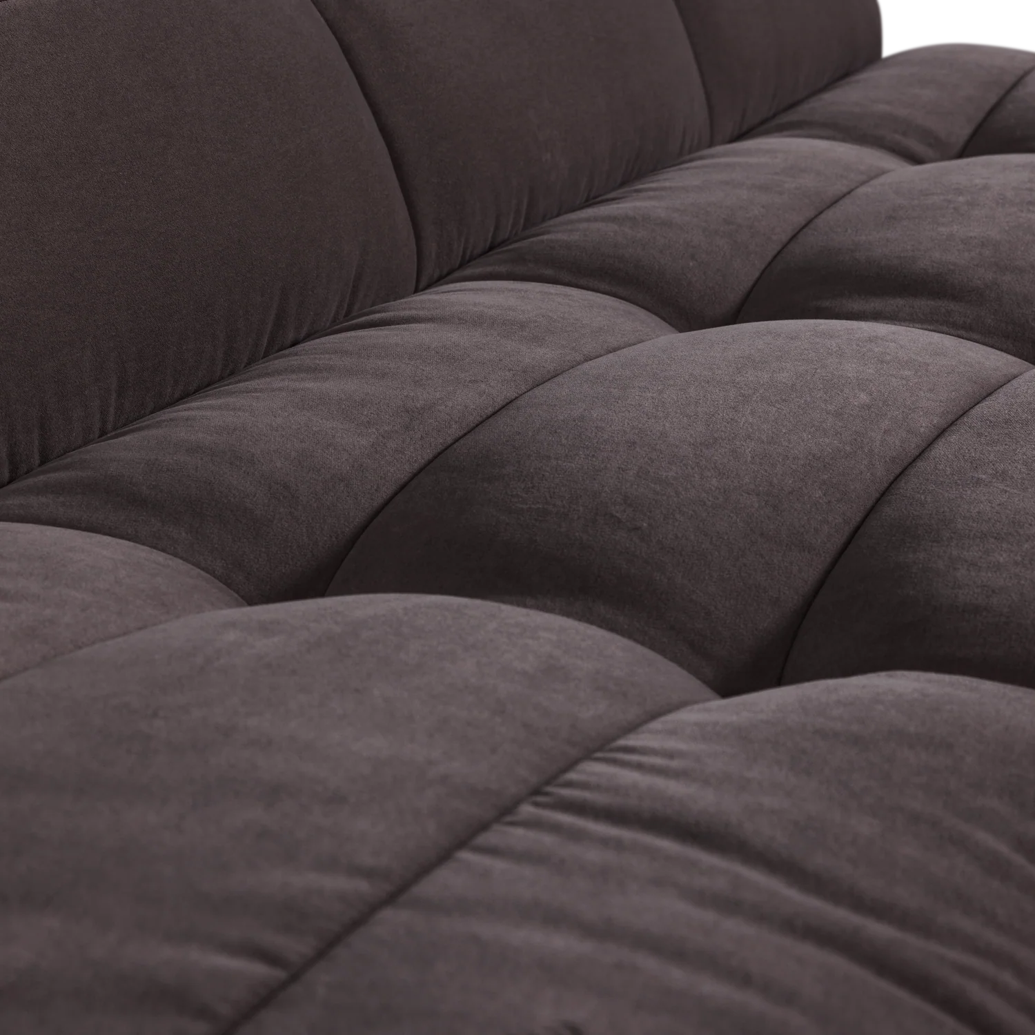 Sofa aksamitna CLUSTER BENCH - moduł 3-osobowy czekoladowy - Image 4