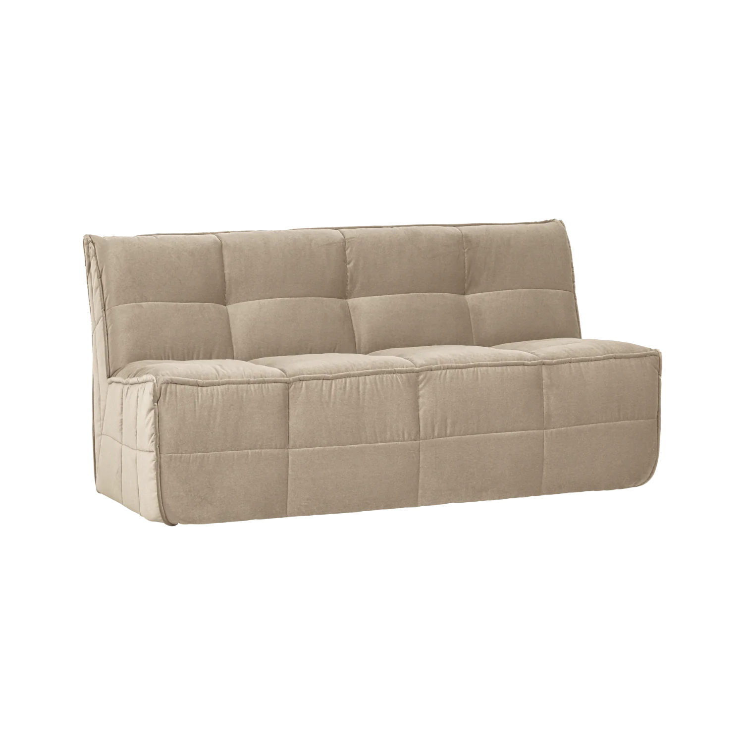 Sofa aksamitna CLUSTER BENCH - moduł 3-osobowy piaskowy