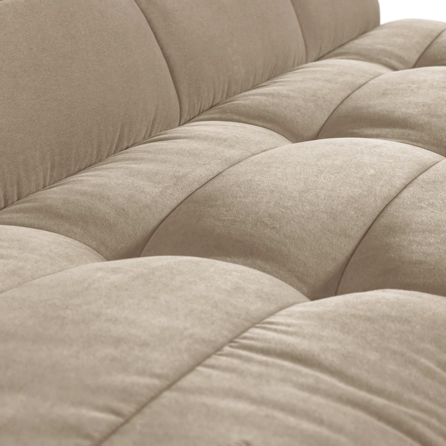 Sofa aksamitna CLUSTER BENCH - moduł 3-osobowy piaskowy - Image 5