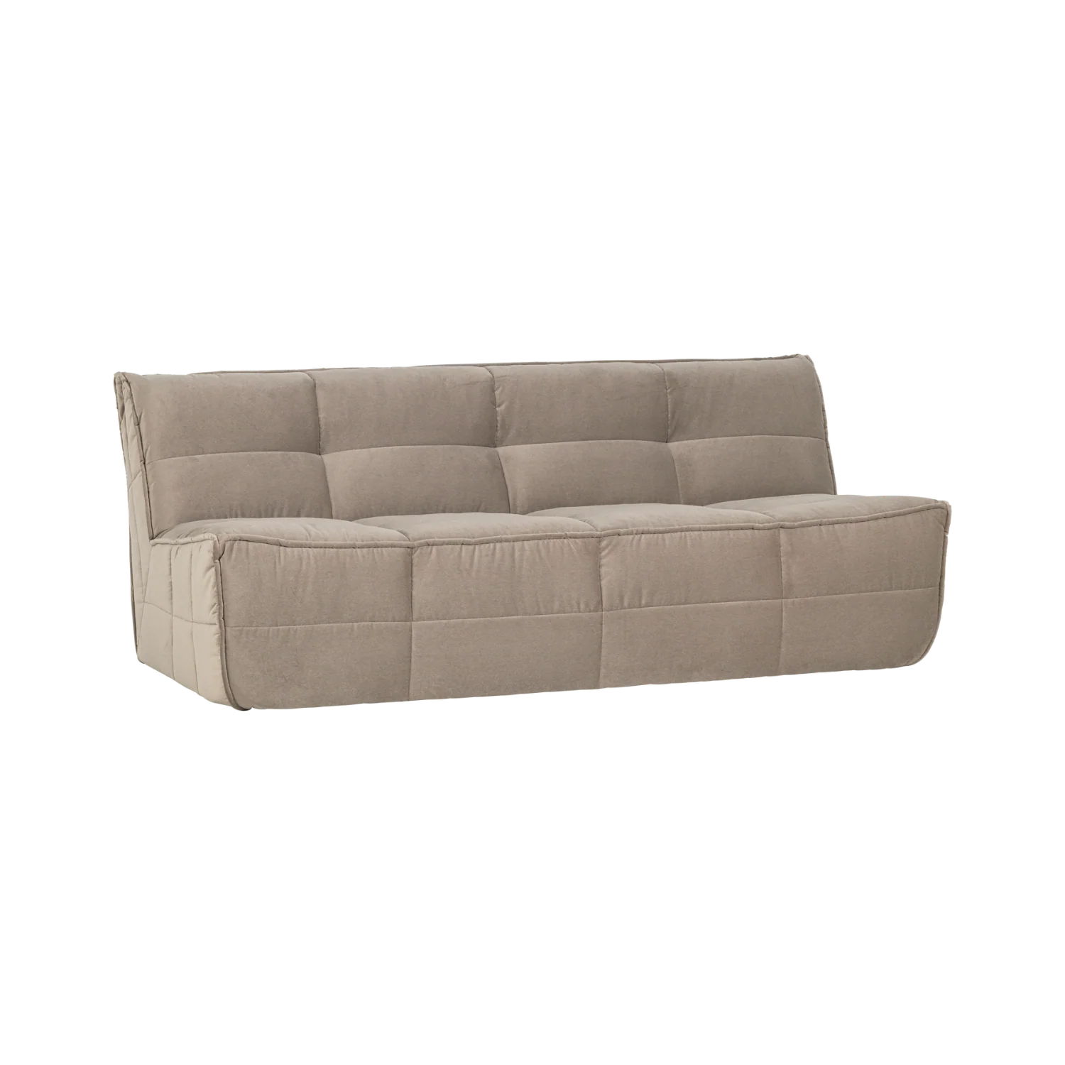 Sofa aksamitna CLUSTER - moduł 3-osobowy beżowy