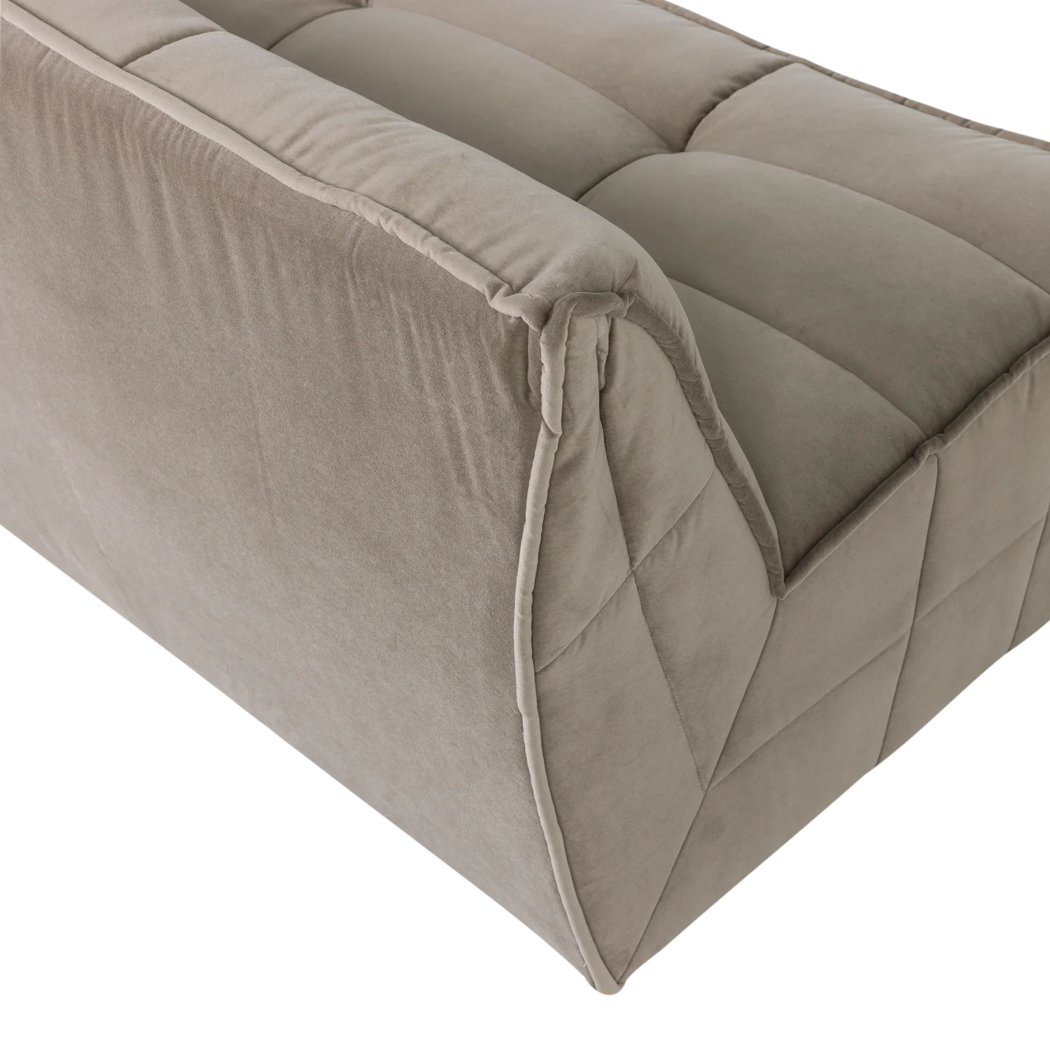 Sofa aksamitna CLUSTER - moduł 3-osobowy beżowy - Image 5
