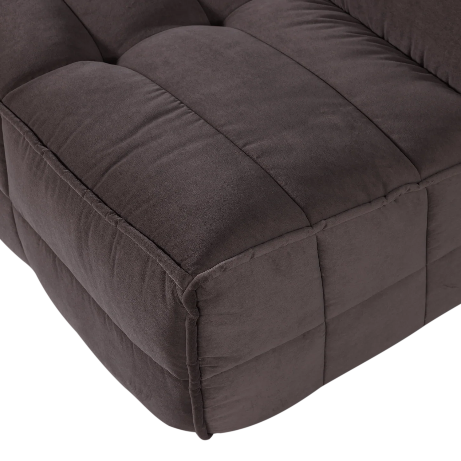 Sofa aksamitna CLUSTER - moduł 3-osobowy czekoladowy - Image 2