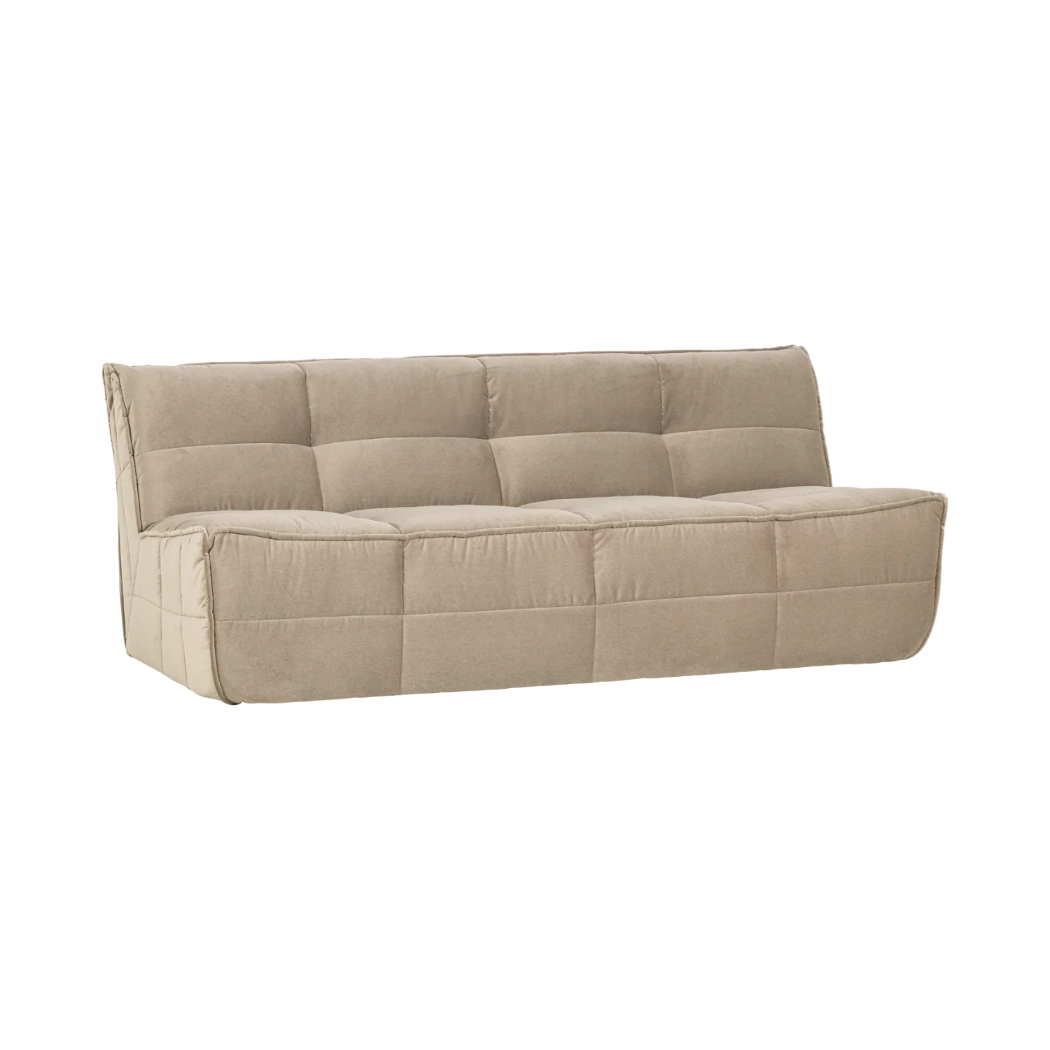 Sofa aksamitna CLUSTER - moduł 3-osobowy piaskowy