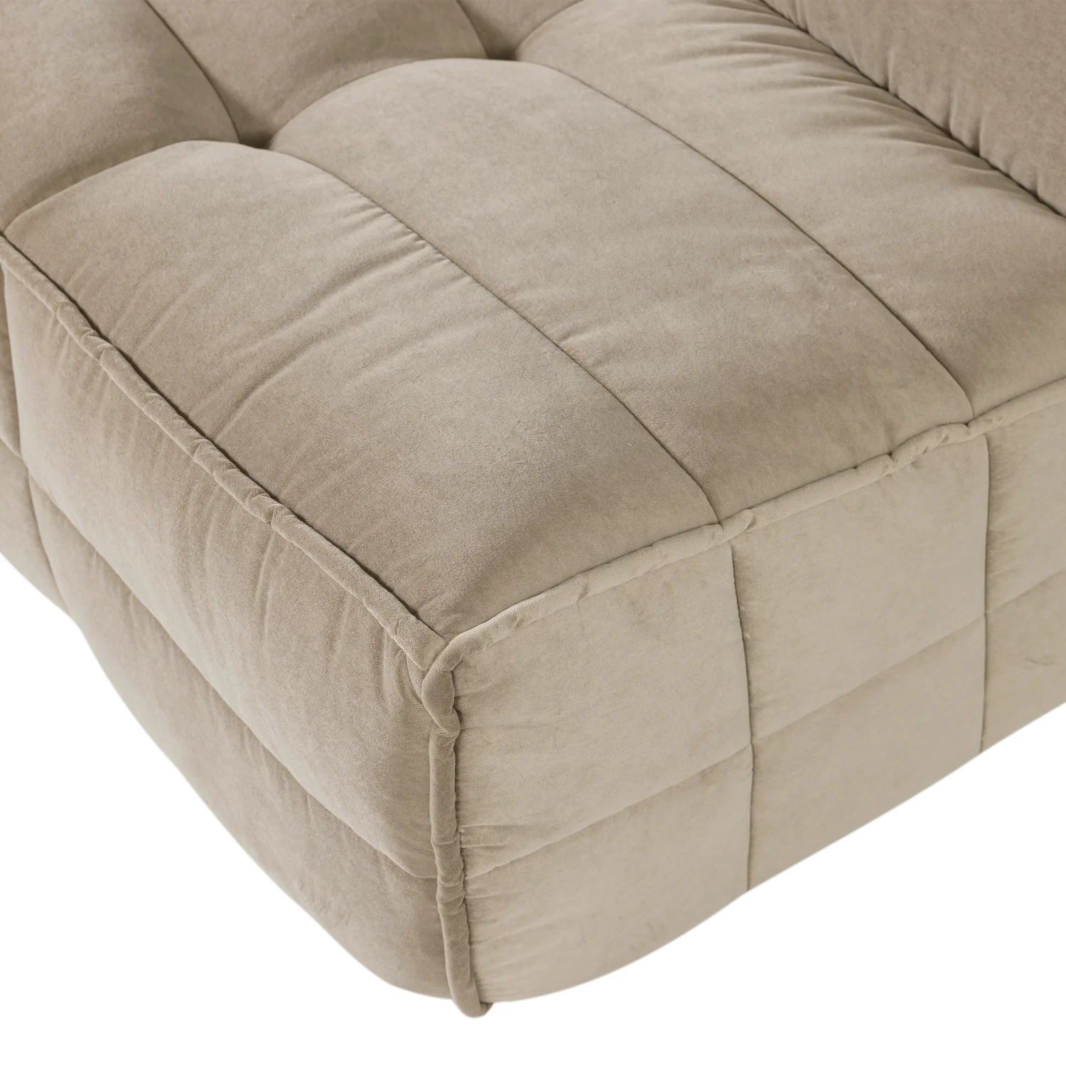 Sofa aksamitna CLUSTER - moduł 3-osobowy piaskowy - Image 2