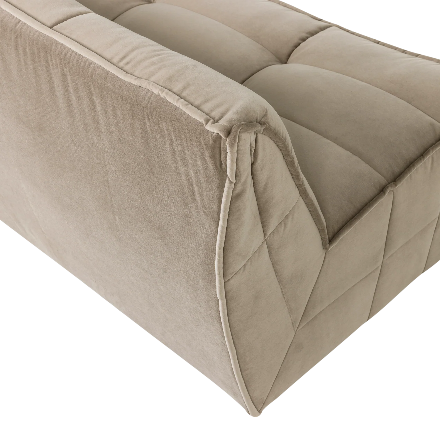 Sofa aksamitna CLUSTER - moduł 3-osobowy piaskowy - Image 5