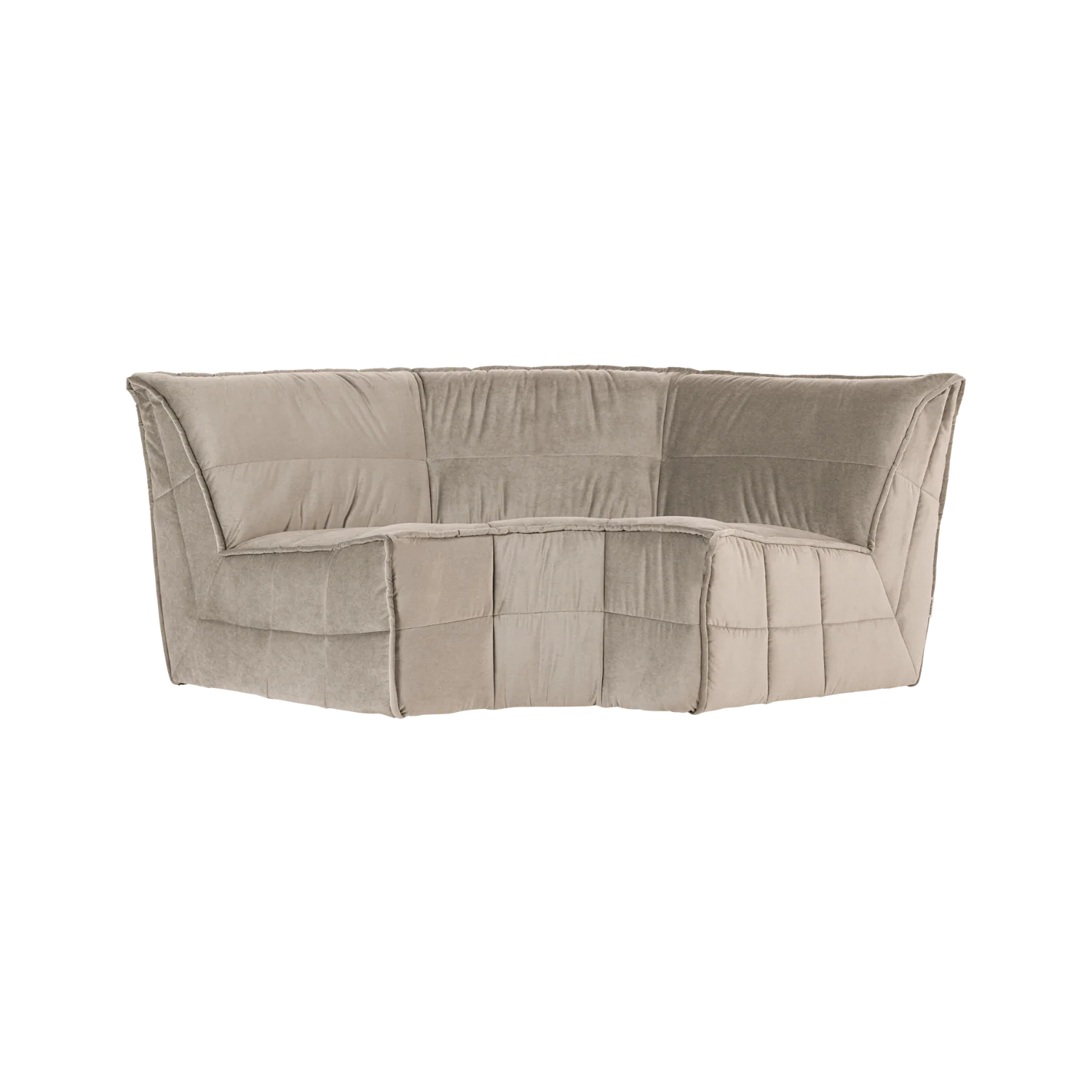 Sofa aksamitna CLUSTER - moduł narożny beżowy