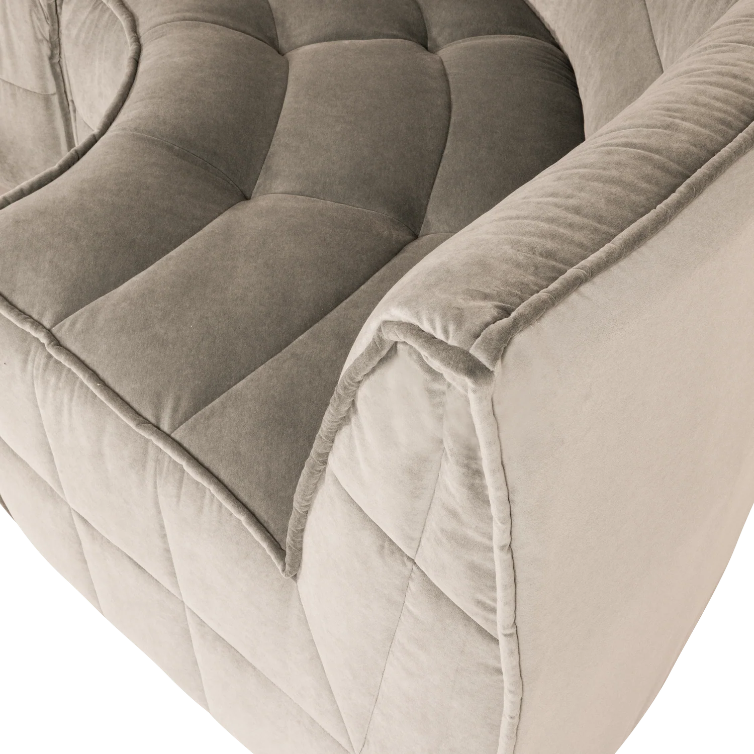 Sofa aksamitna CLUSTER - moduł narożny beżowy - Image 2