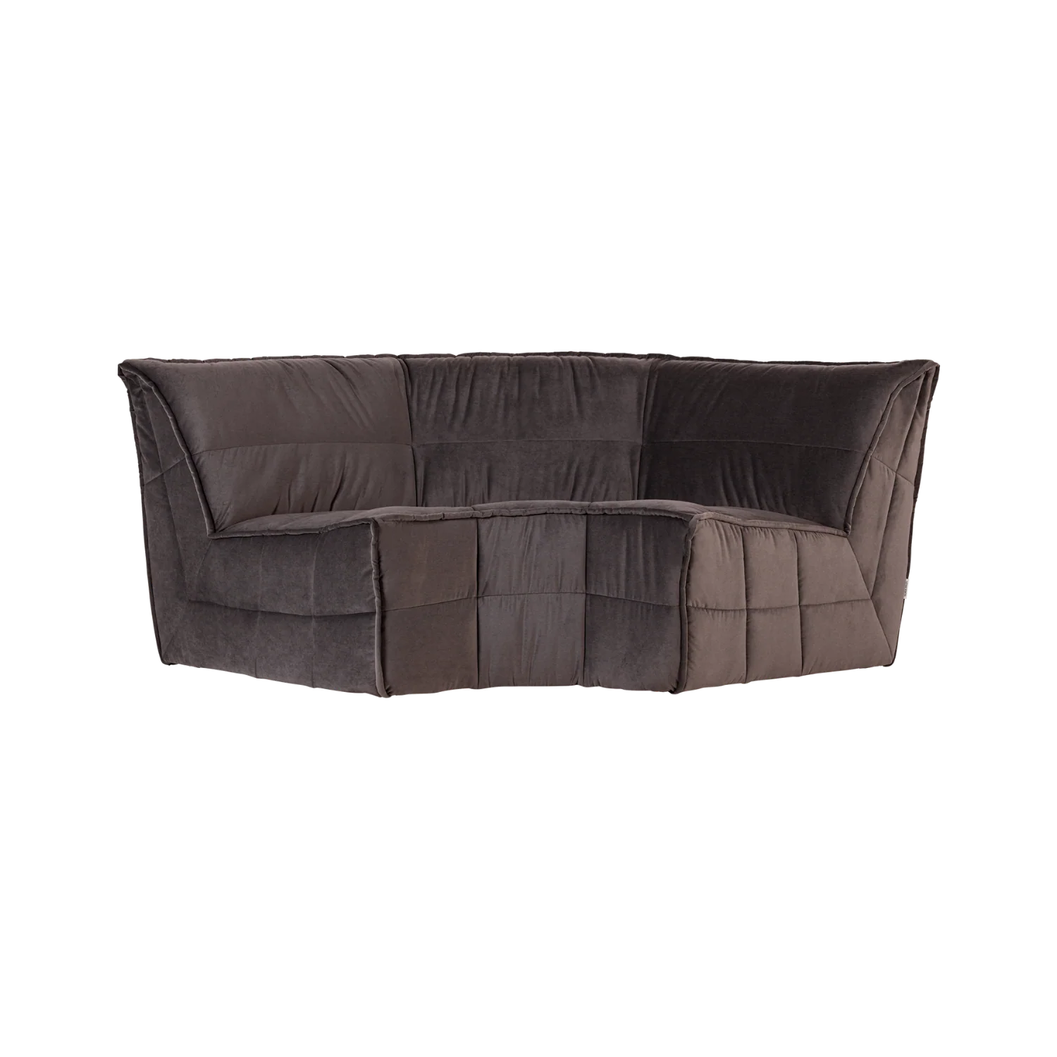 Sofa aksamitna CLUSTER - moduł narożny czekoladowy