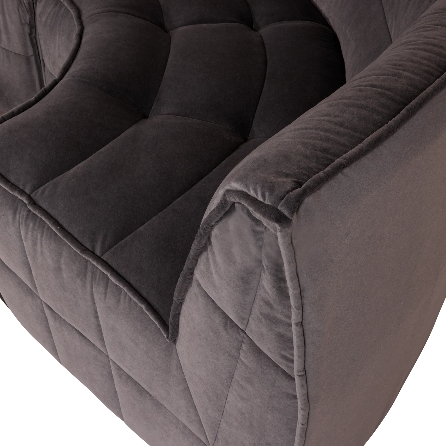 Sofa aksamitna CLUSTER - moduł narożny czekoladowy - Image 2