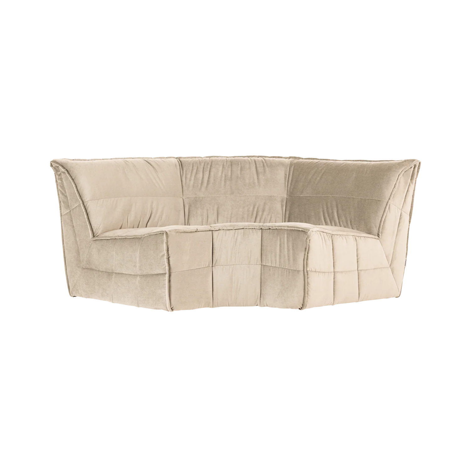 Sofa aksamitna CLUSTER - moduł narożny piaskowy