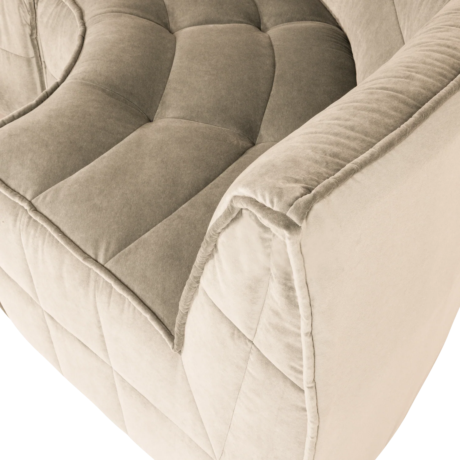 Sofa aksamitna CLUSTER - moduł narożny piaskowy - Image 2