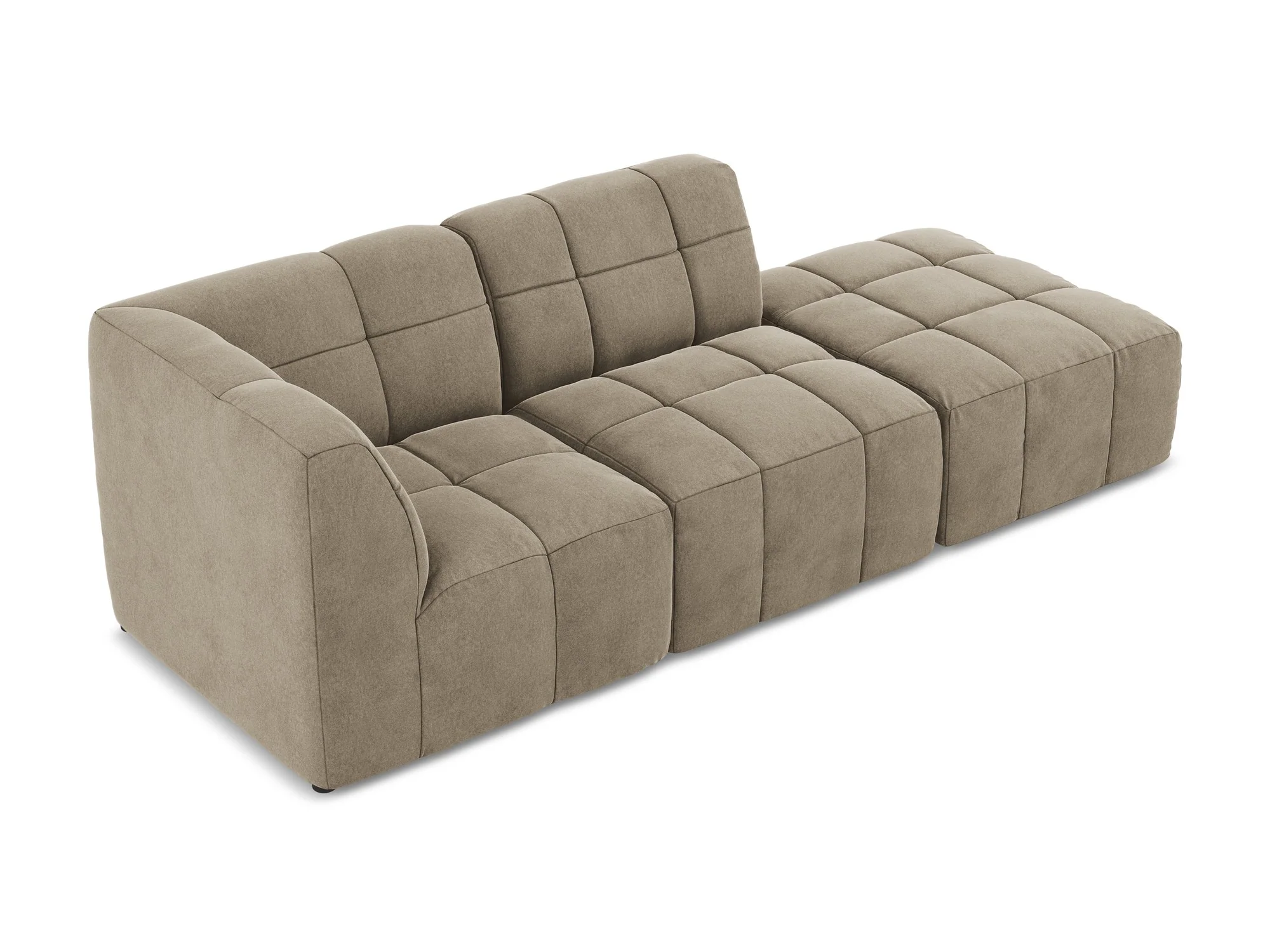 Sofa modułowa aksamitna lewostronna otwarta 3-osobowa ALOHA beżowy - Image 4