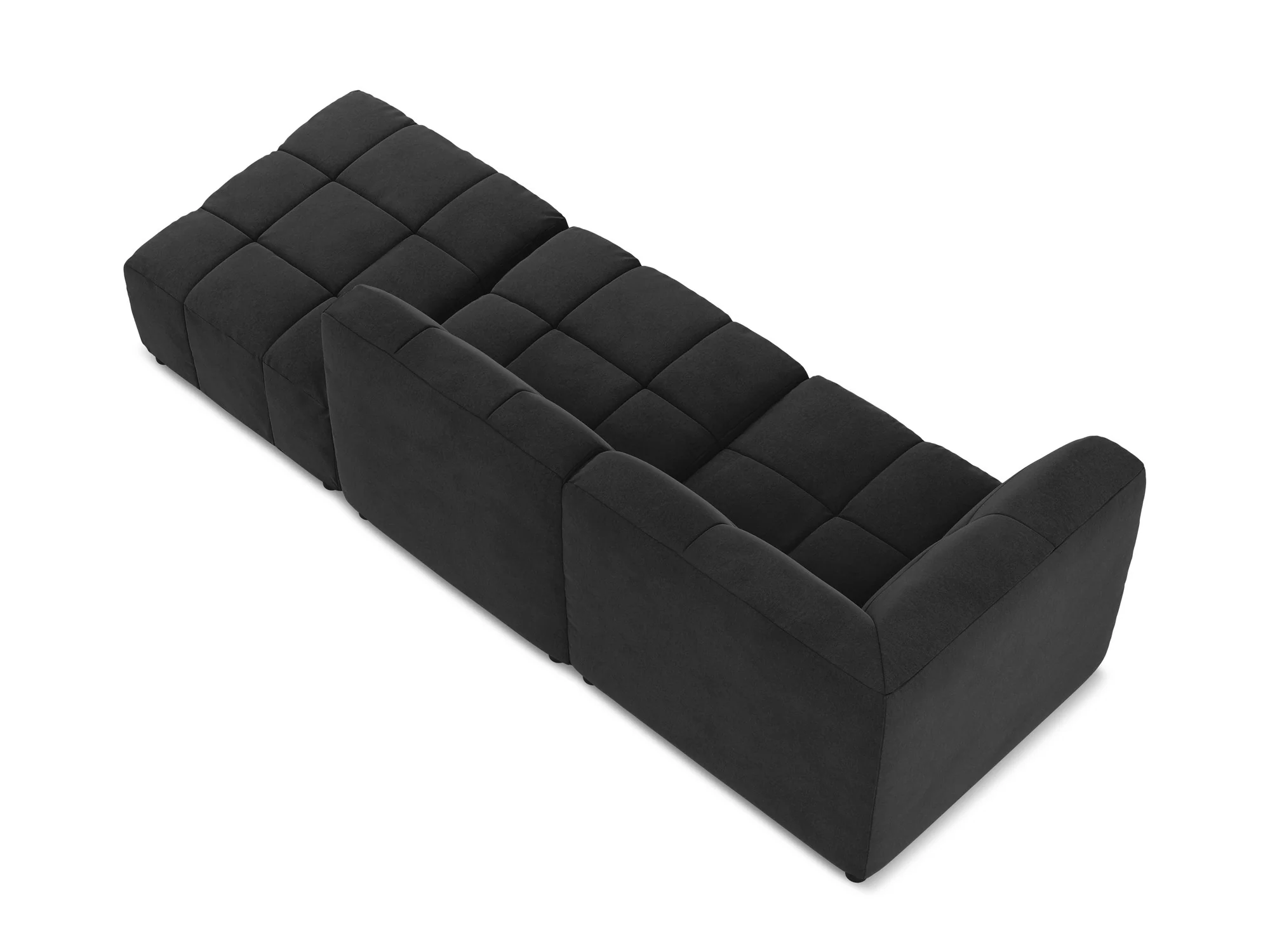 Sofa modułowa aksamitna lewostronna otwarta 3-osobowa ALOHA czarny - Image 5