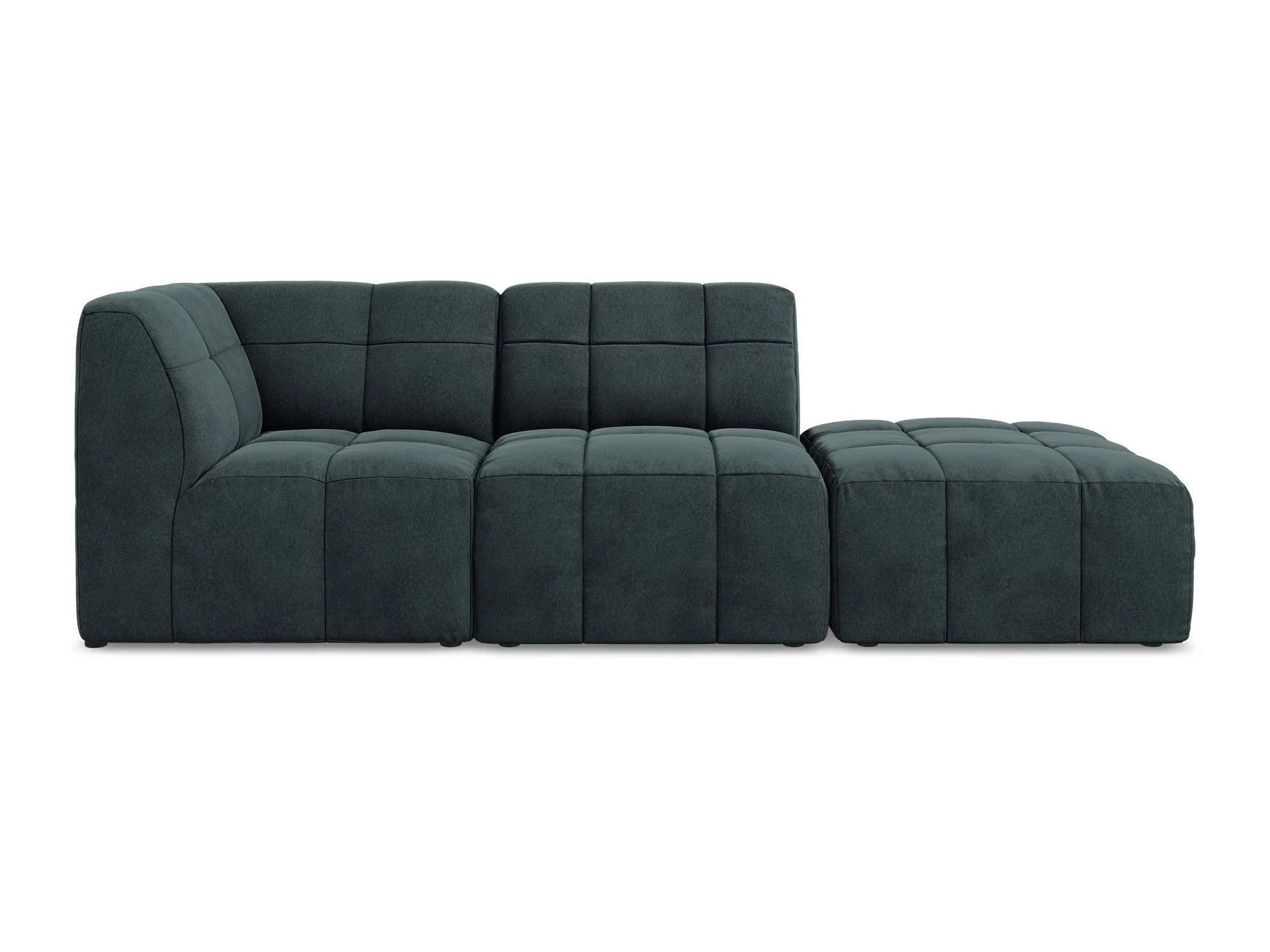 Sofa modułowa aksamitna lewostronna otwarta 3-osobowa ALOHA morski - Image 3